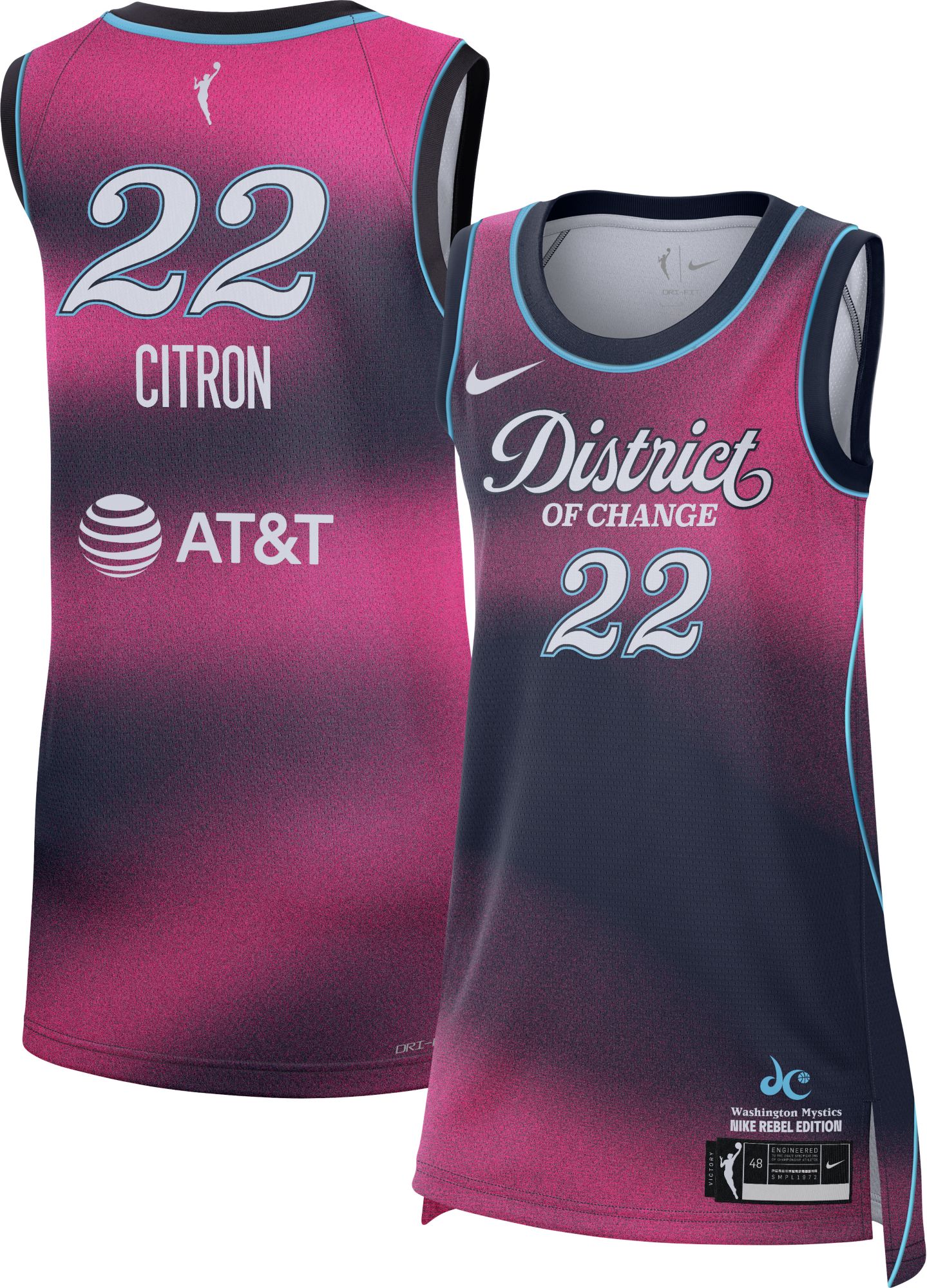 Nike Adult Washington Mystics Sonia Citron Rebel Jersey