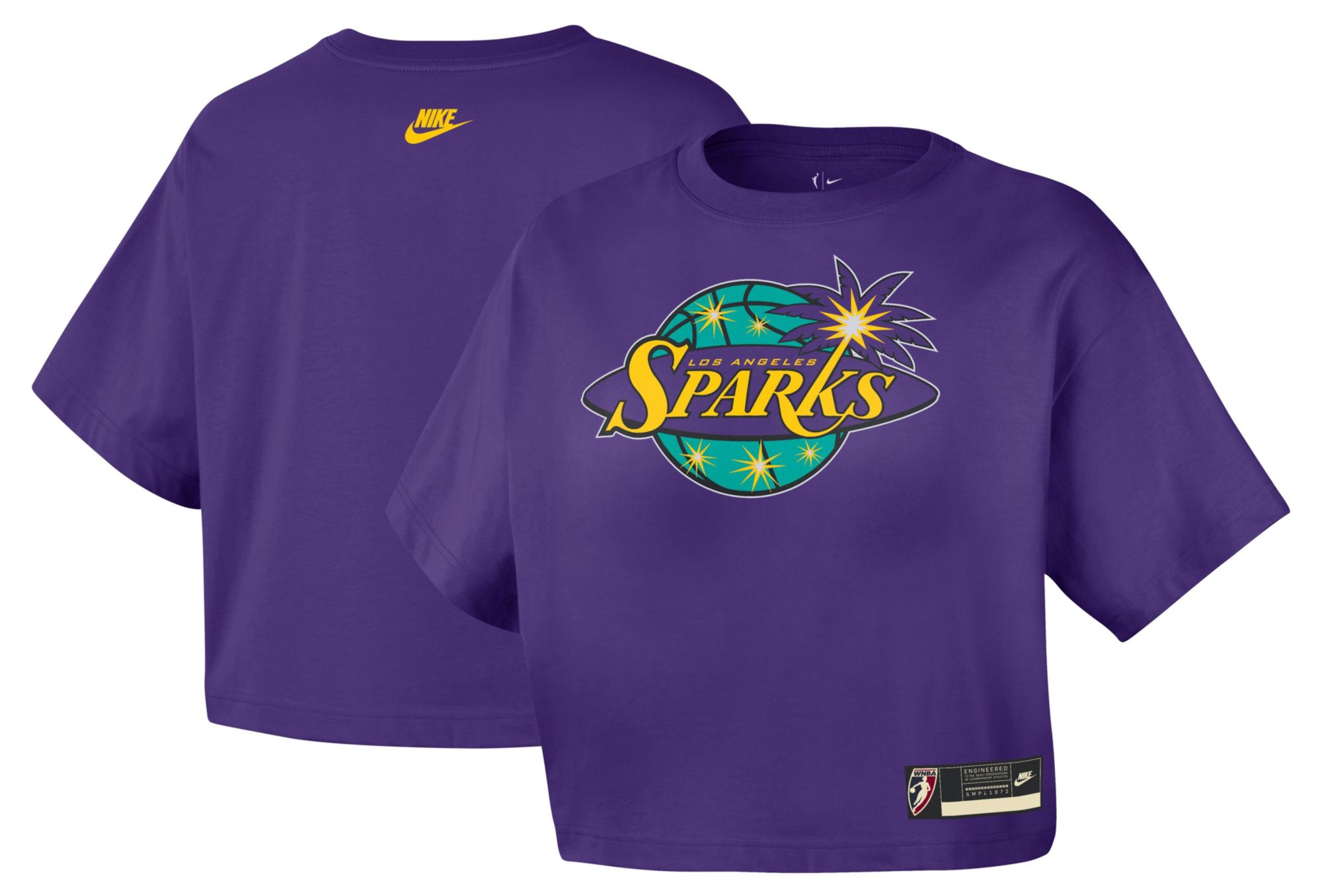 Nike Women's Los Angeles Sparks Purple 2026 Hardwood Classics Cropped T-Shirt