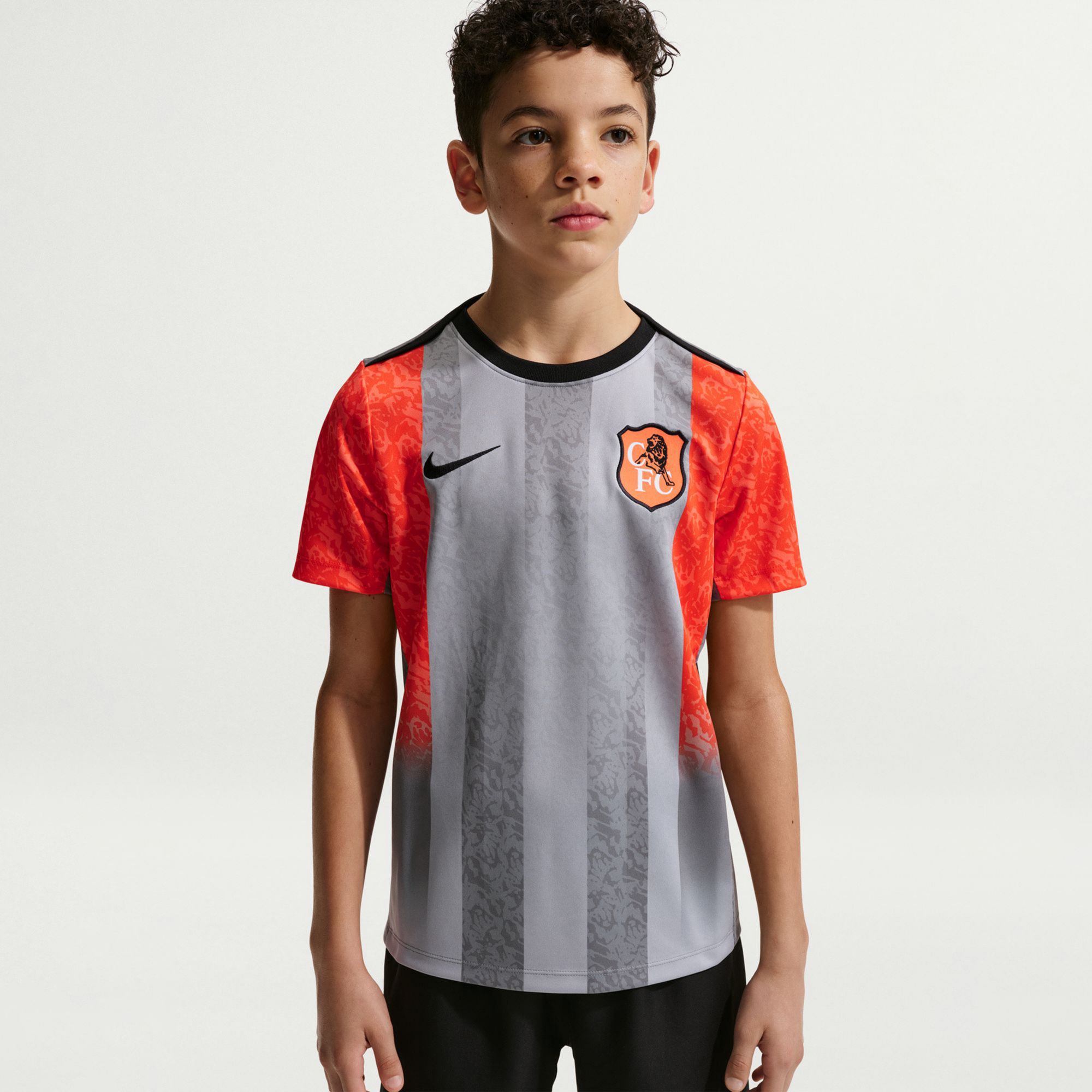 Nike Youth Chelsea FC 2025-26 Wolf Gray Prematch Jersey