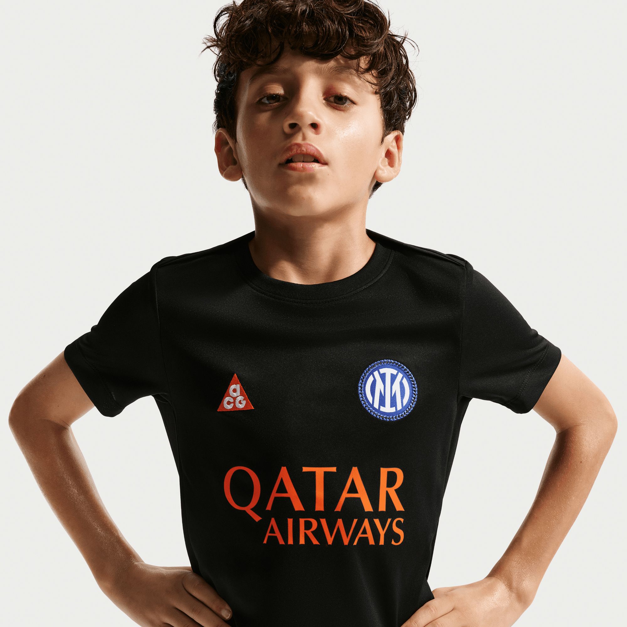 Nike Youth Inter Milan 2025-26 ACG-26 Black Prematch Jersey