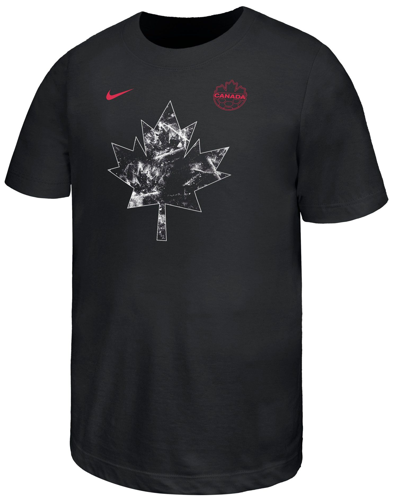 Nike Youth Canada Black Leaf Cotton T-Shirt