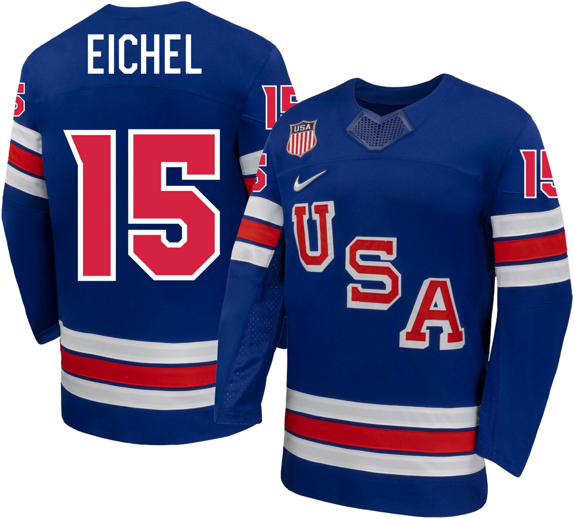 Nike Youth Team USA Jack Eichel #15 Replica Blue Jersey