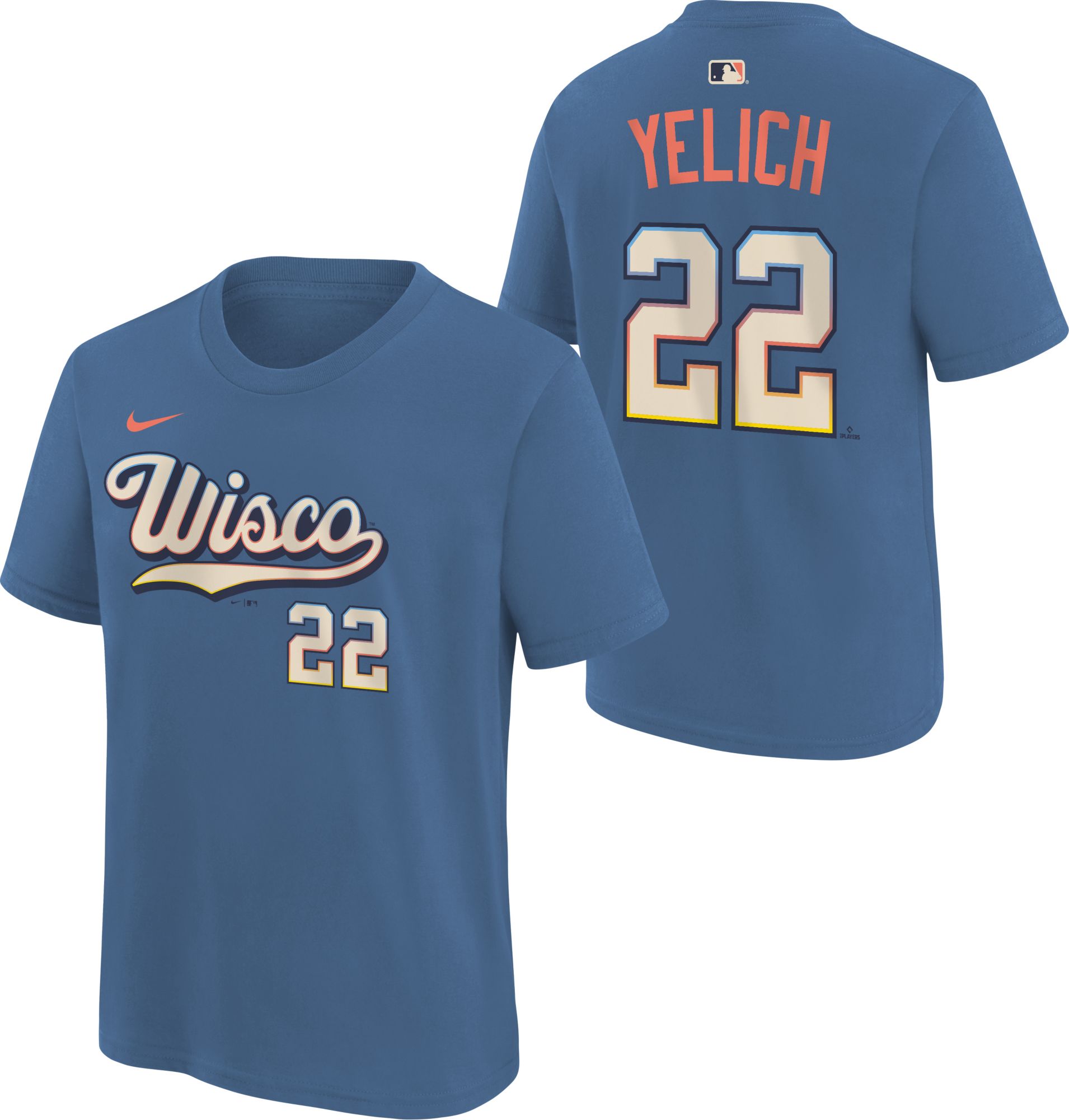 Nike Youth Milwaukee Brewers 2026 City Connect Christian Yelich #22 T-Shirt
