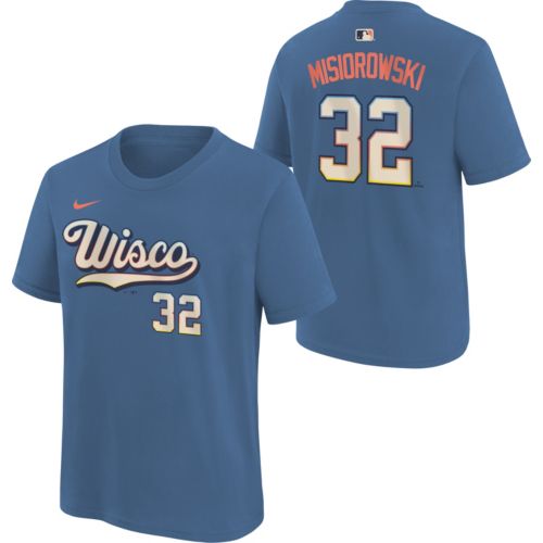 Nike Youth Milwaukee Brewers Brice Turang #2 Navy Home T-Shirt