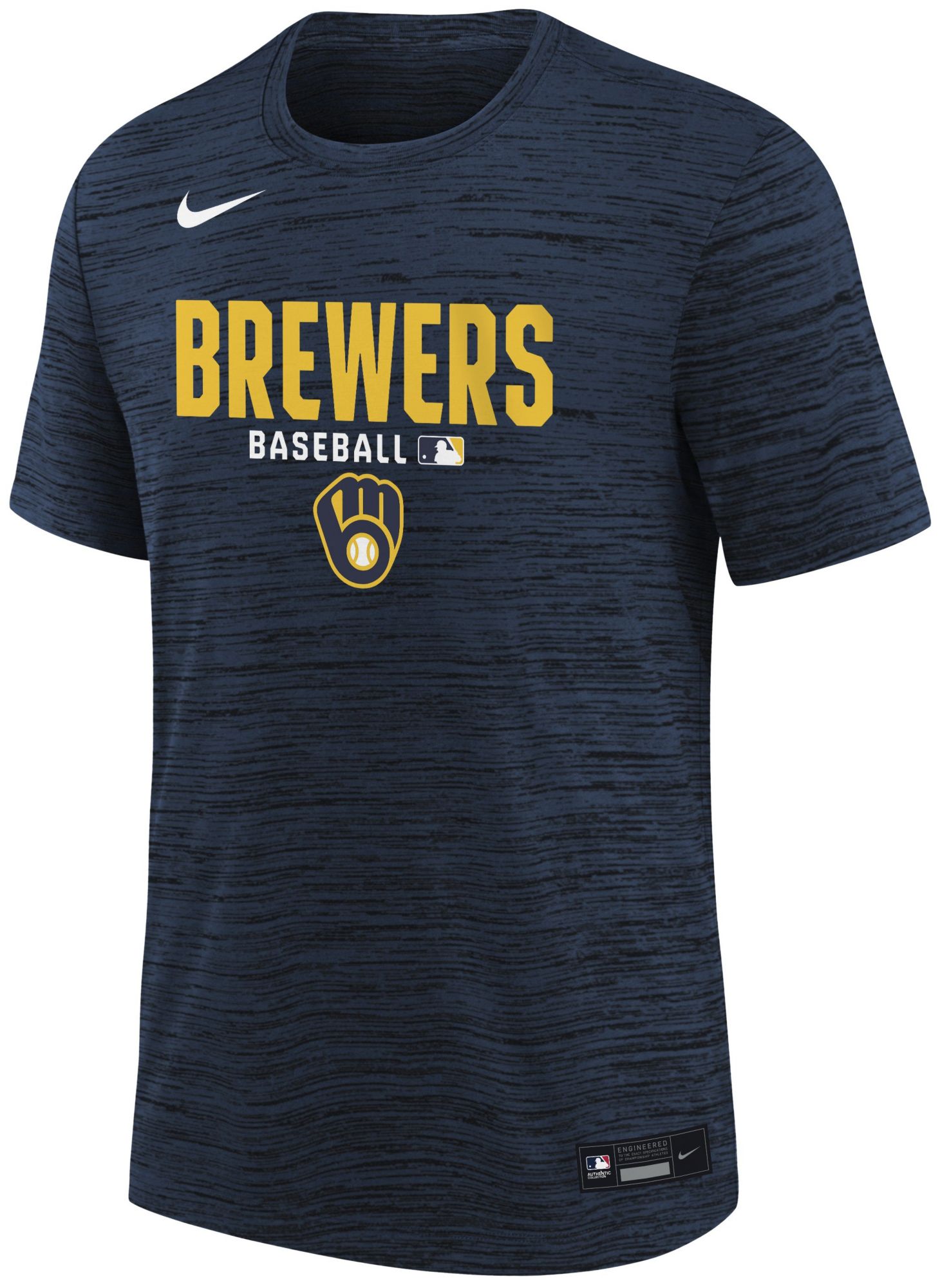Nike Youth Milwaukee Brewers Navy Authentic Collection Velocity T-Shirt