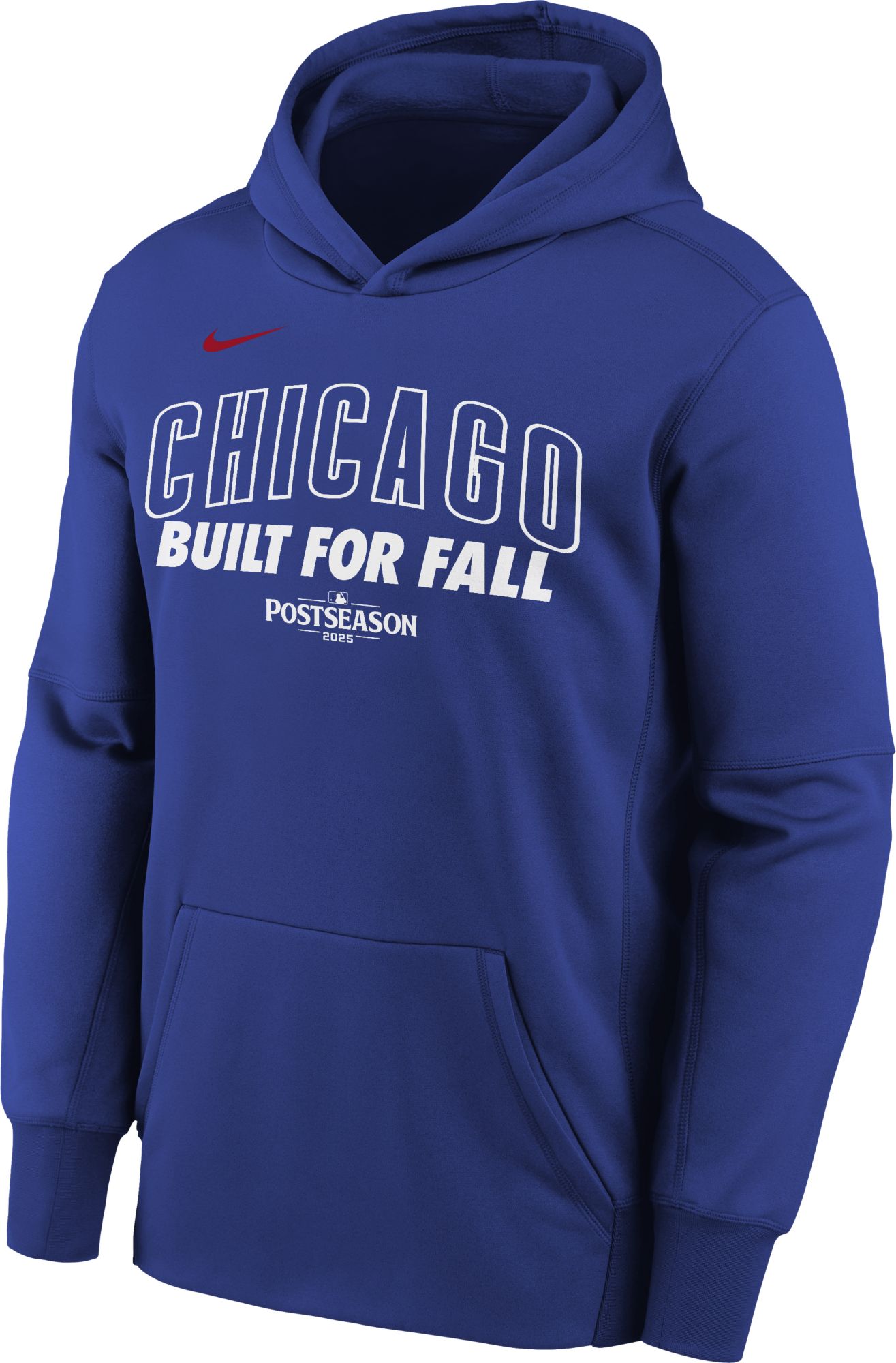Nike Youth Chicago Cubs 'Built for Fall' 2025 Postseason Participant Therma Authentic Collection Hoodie