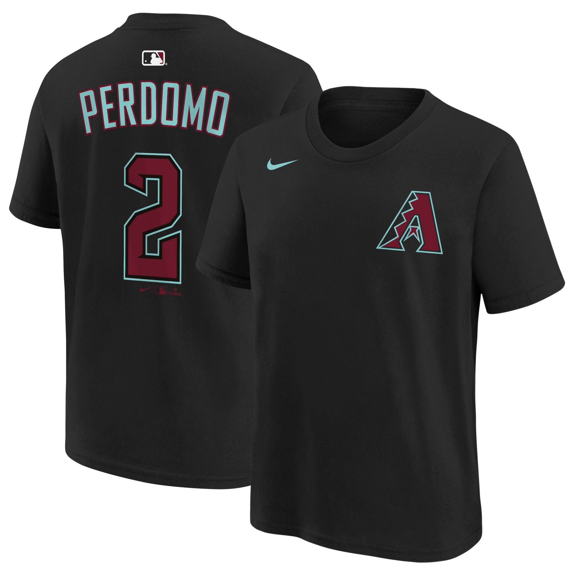 Nike Youth Arizona Diamondbacks Geraldo Perdomo #2 Black Home T-Shirt