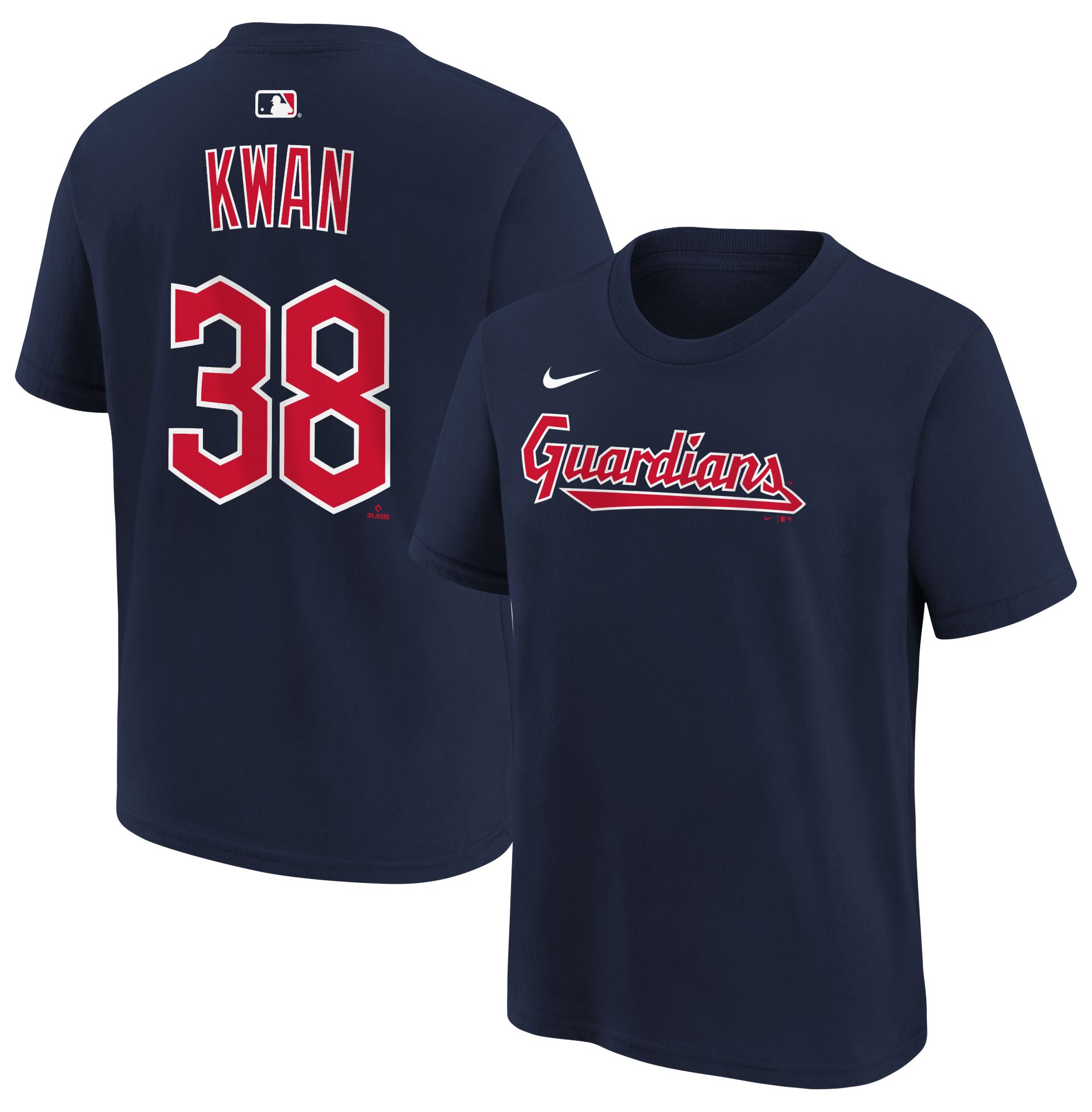 Nike Youth Cleveland Guardians Steven Kwan #38 Navy Home T-Shirt