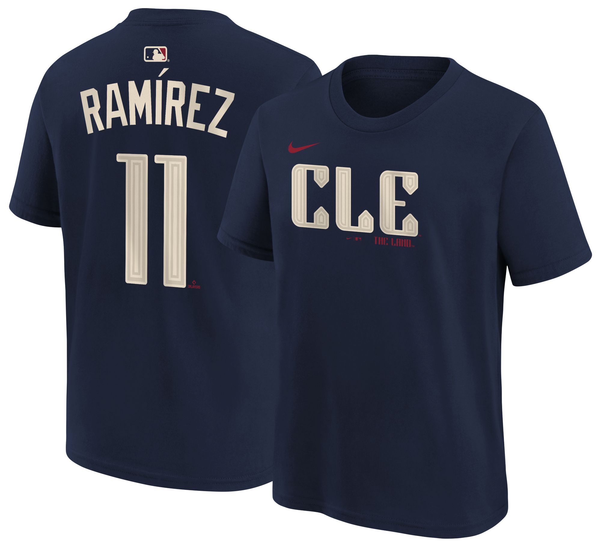 Nike Youth Cleveland Guardians Navy José Ramírez #11 Home T-Shirt