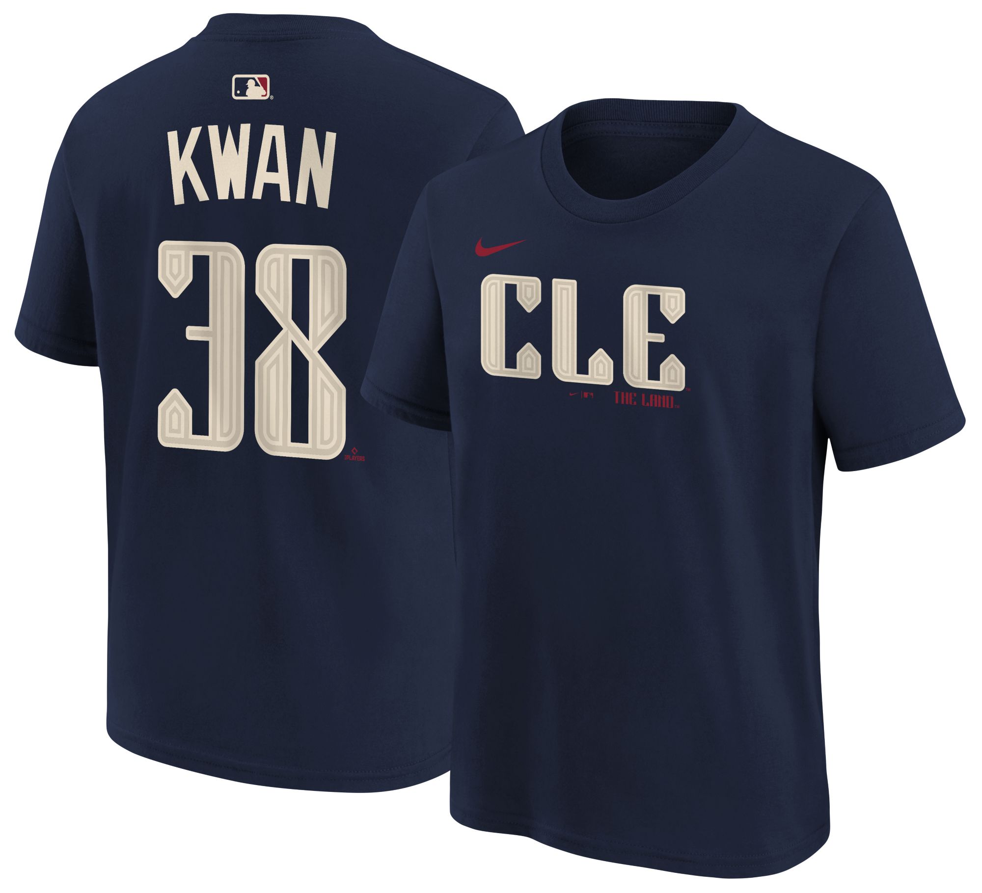 Nike Youth Cleveland Guardians Navy Steven Kwan #38 Home T-Shirt