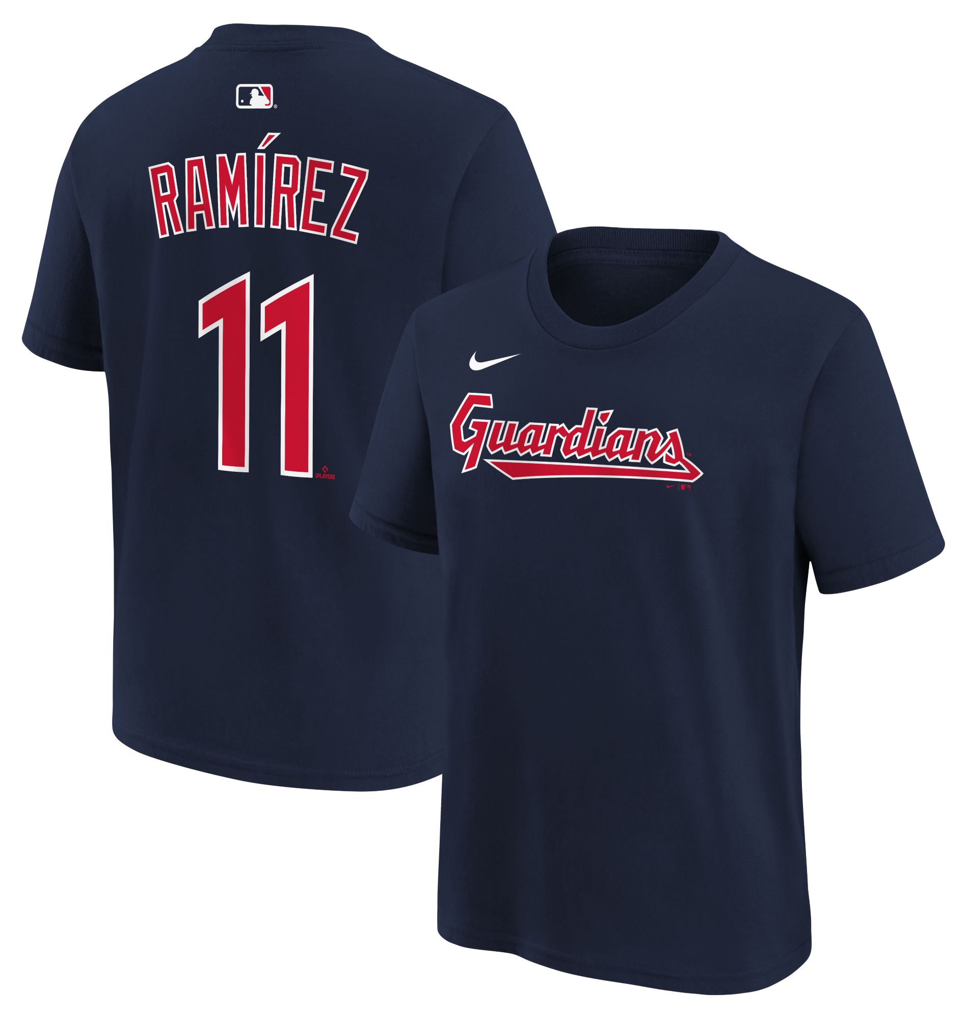 Nike Youth Cleveland Guardians José Ramírez #11 Navy Home T-Shirt