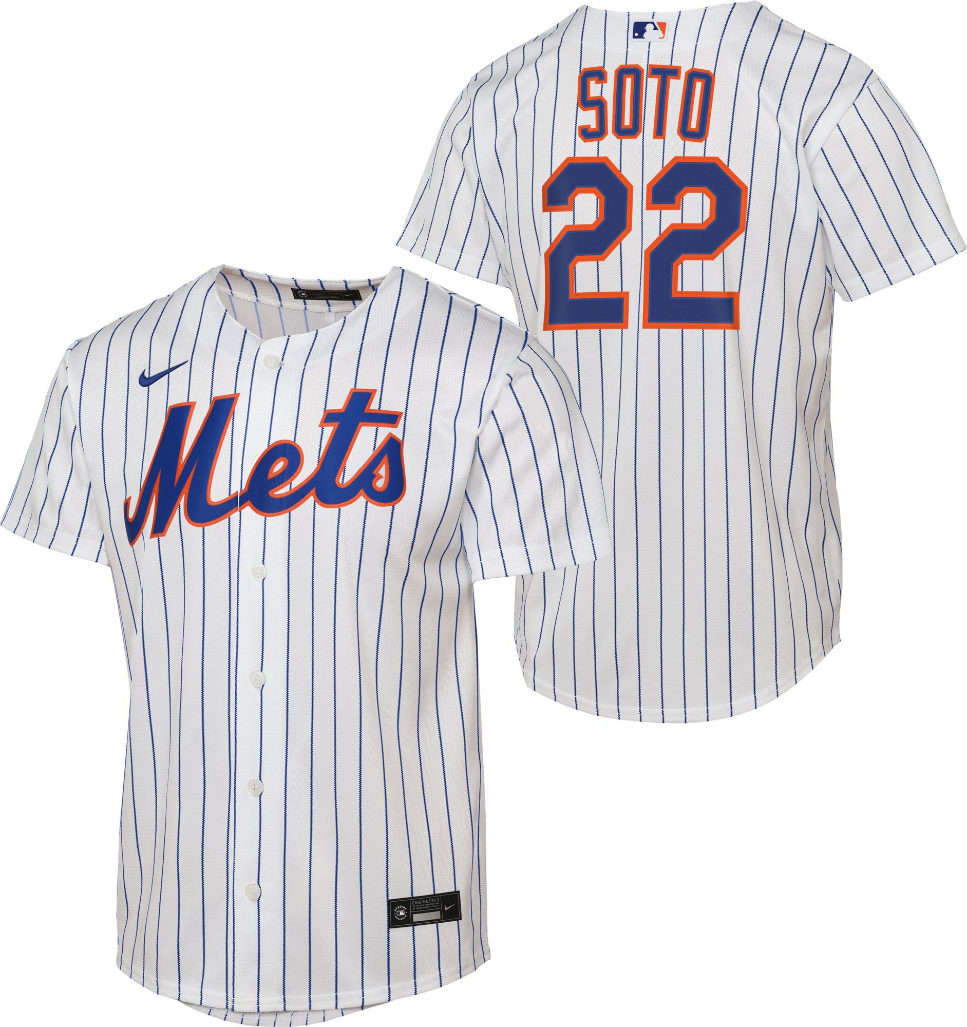 Nike Youth New York Mets White Juan Soto #2 Home Baseline Jersey
