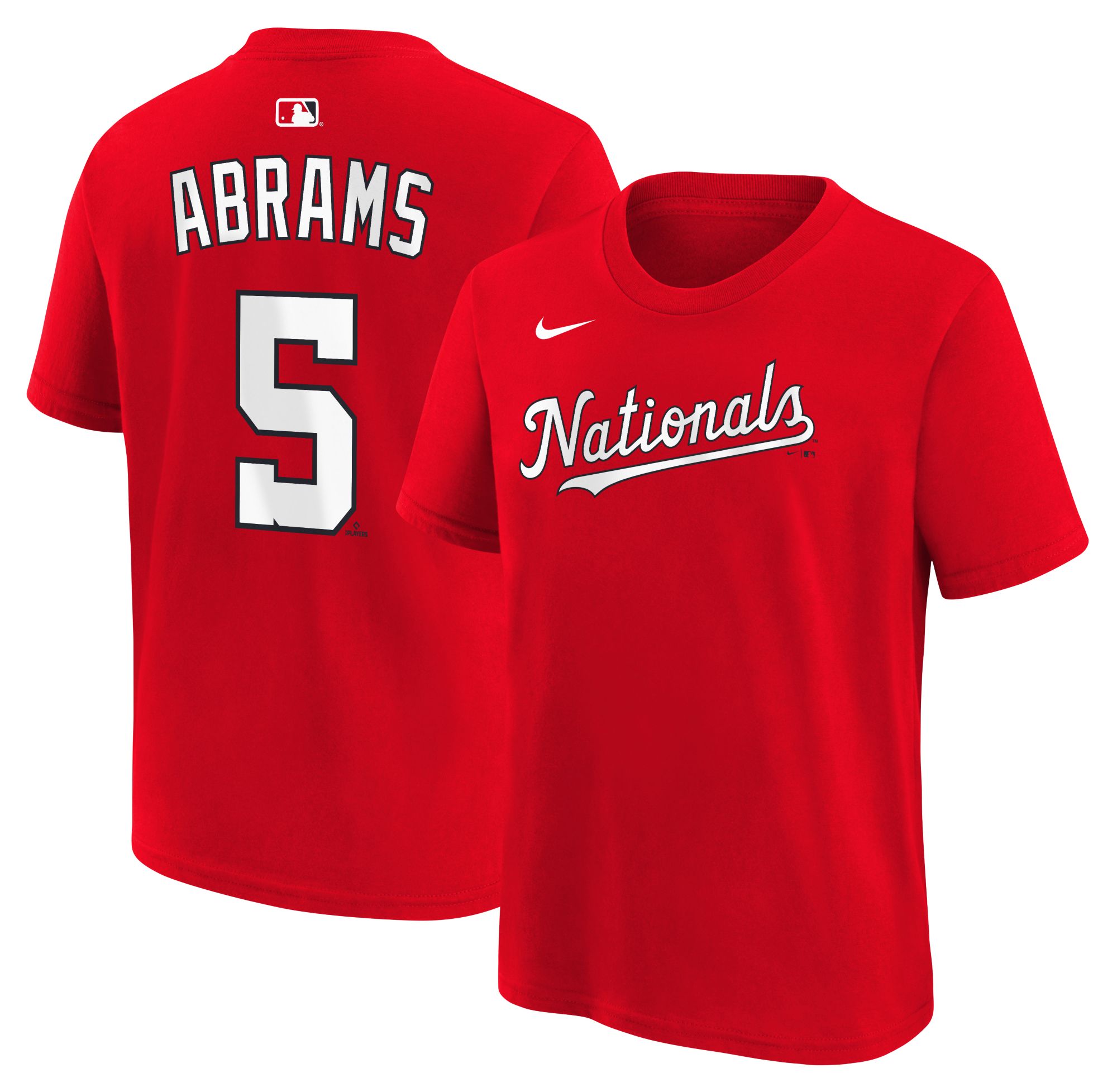Nike Youth Washington Nationals CJ Abrams #5 Red Home T-Shirt
