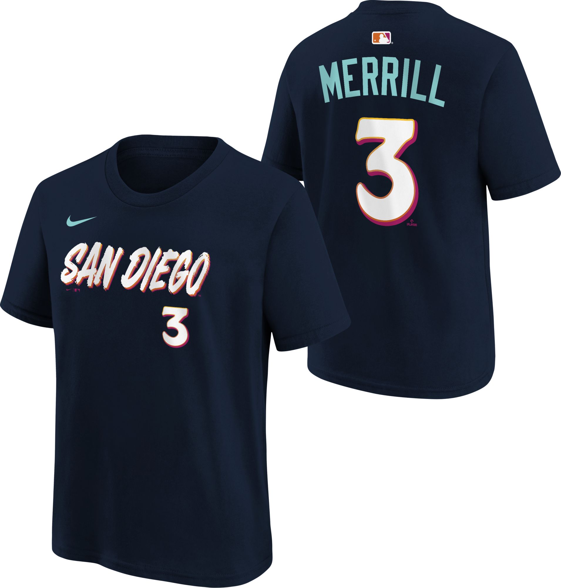 Nike Youth San Diego Padres 2026 City Connect Jackson Merrill #3 T-Shirt
