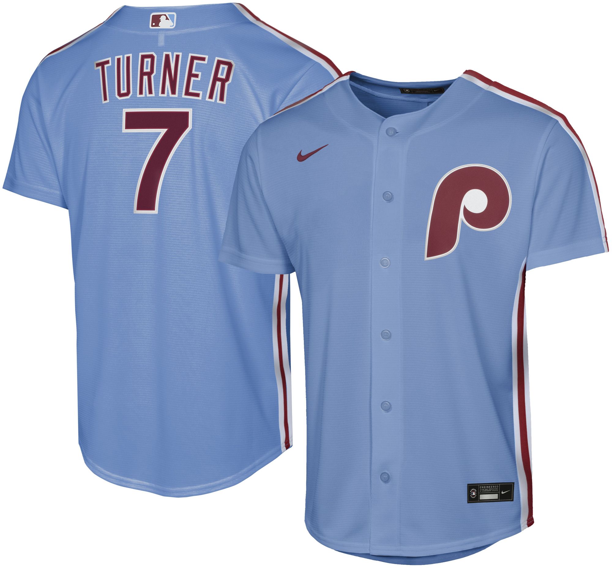Nike Youth Philadelphia Phillies Trea Turner #7 Blue Alternate Replica Jersey