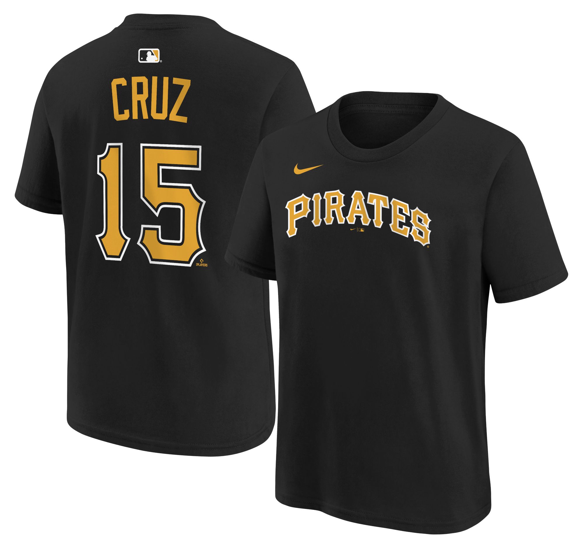 Nike Youth Pittsburgh Pirates Oneil Cruz #15 Black Home T-Shirt