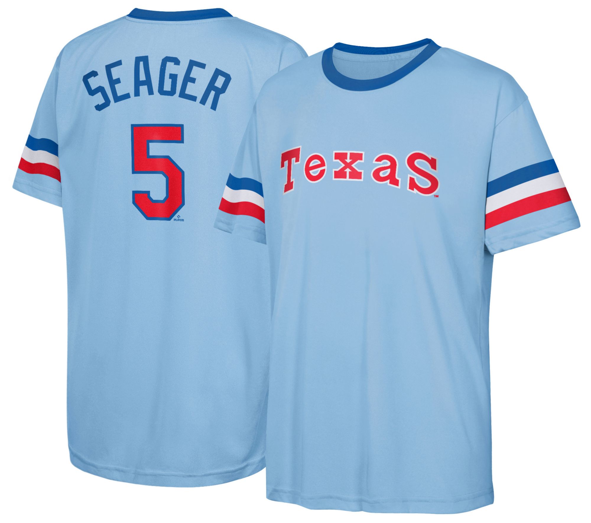Nike Youth Texas Rangers Team Color Corey Seager #5 Triple Sublimation T-Shirt