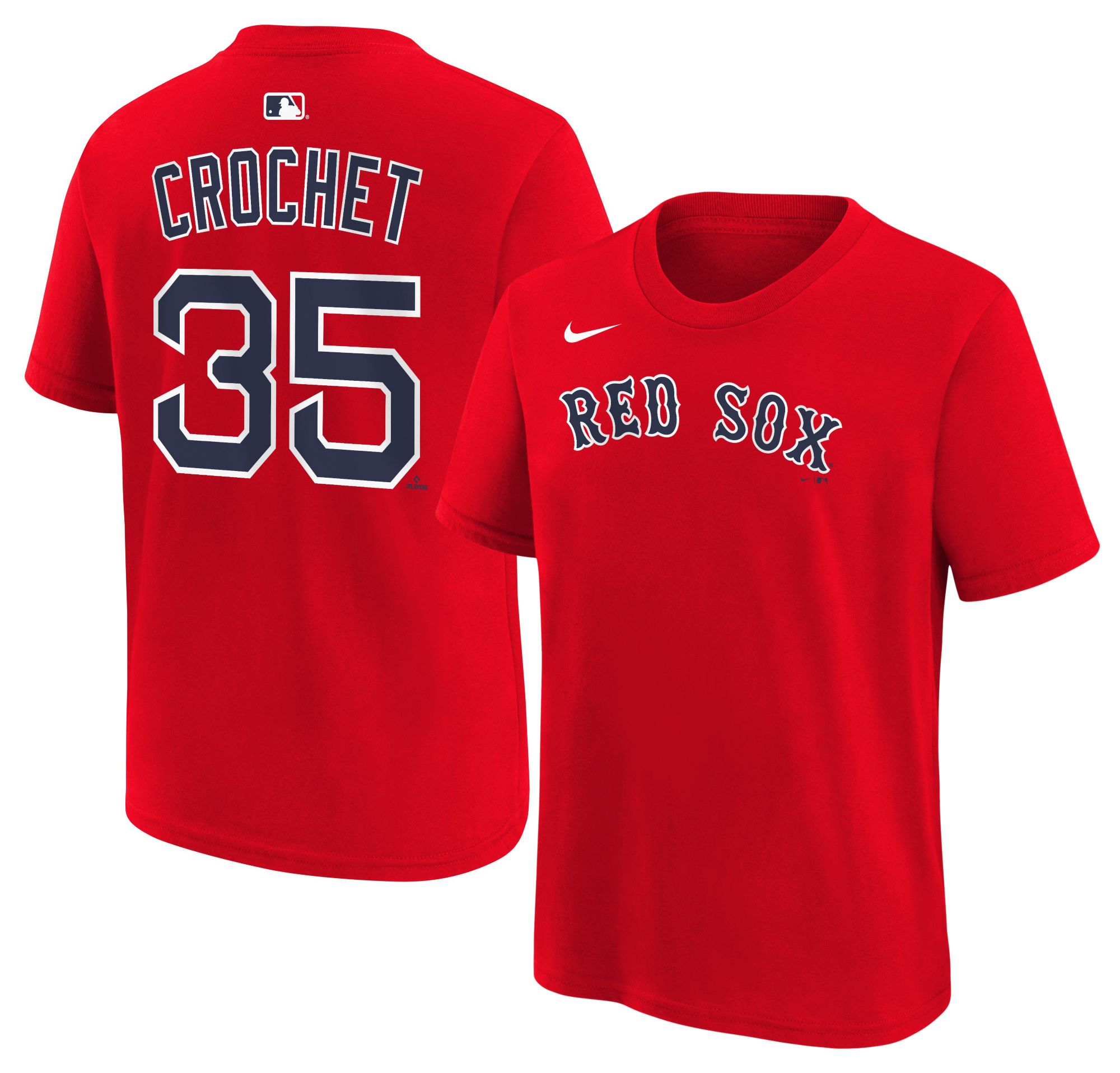 Nike Youth Boston Red Sox Garrett Crochet #35 Red Home T-Shirt
