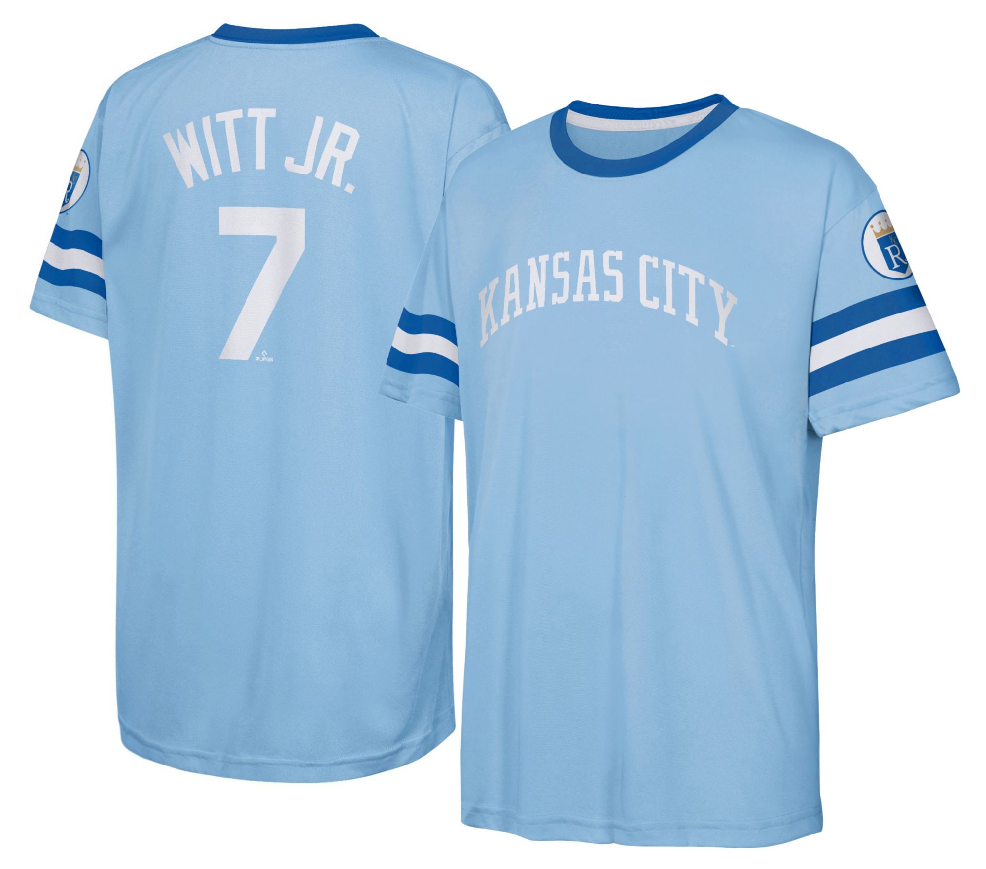 Nike Youth Kansas City Royals Team Color Bobby Witt Jr. #7 Triple Sublimation T-Shirt