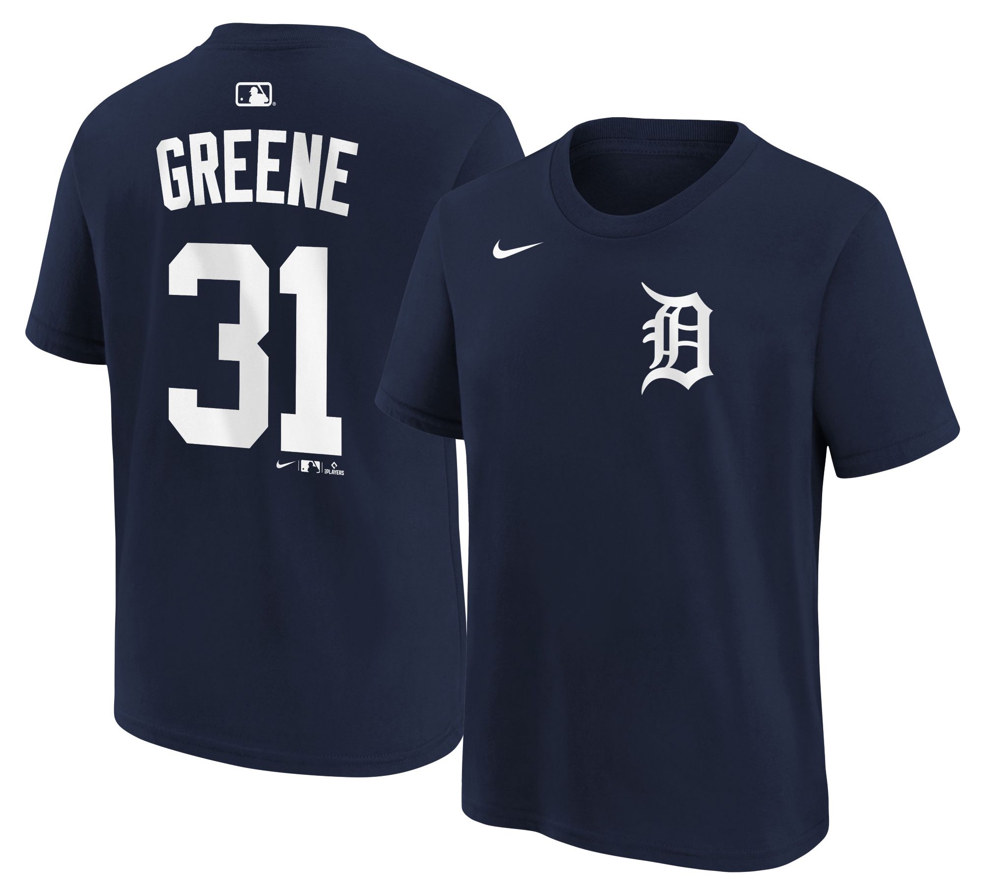 Nike Youth Detroit Tigers Navy Riley Greene #31 Home T-Shirt