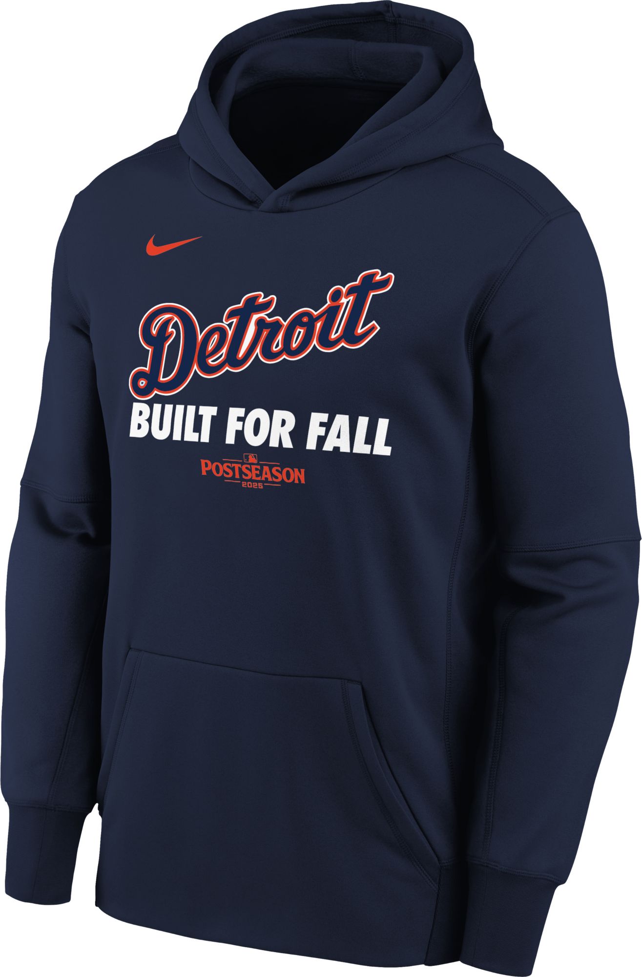 Nike Youth Detroit Tigers 'Built for Fall' 2025 Postseason Participant Therma Authentic Collection Hoodie
