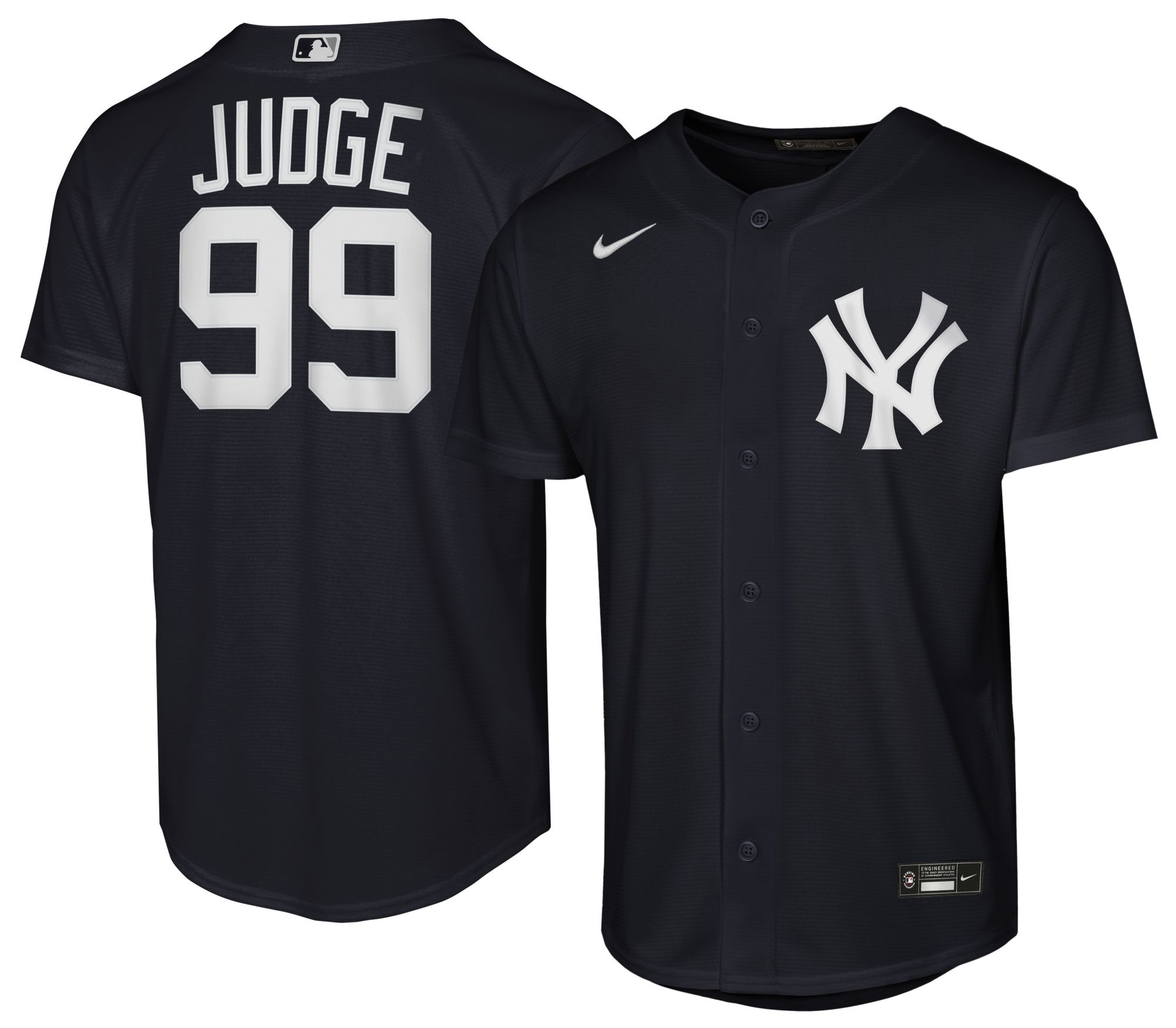 Nike Youth New York Yankees Aaron Judge #99 Blue Baseline Alternate Replica Jersey