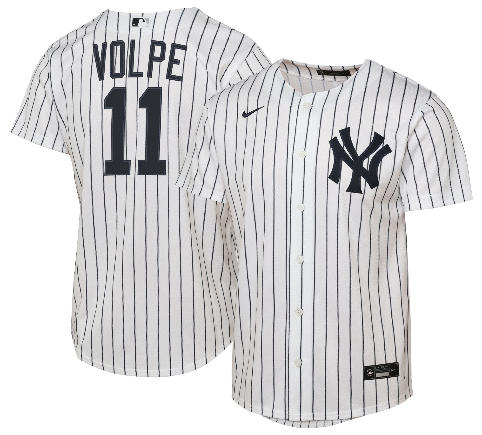 Nike Youth New York Yankees Anthony Volpe #11 White Home Replica Jersey