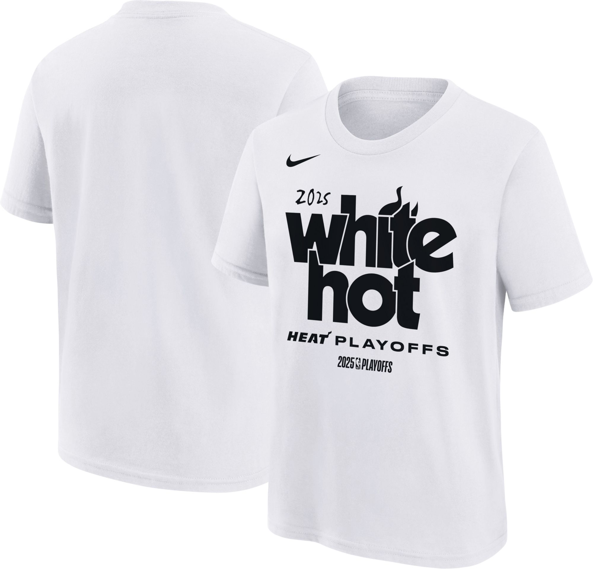 Nike Youth 2024-25 NBA Playoffs Miami Heat "White Hot" Mantra White T-Shirt