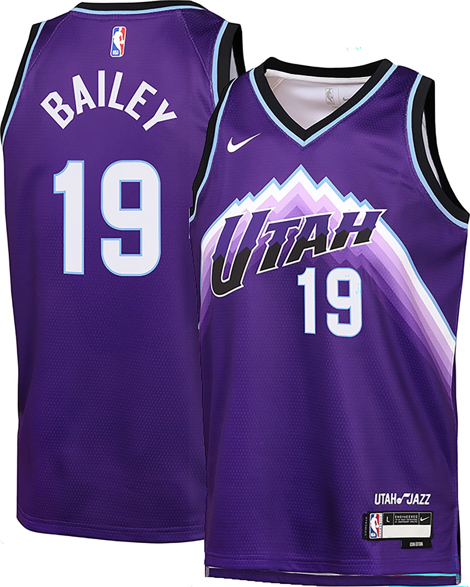 Nike Youth Utah Jazz Ace Bailey #19 Purple Swingman Icon Jersey