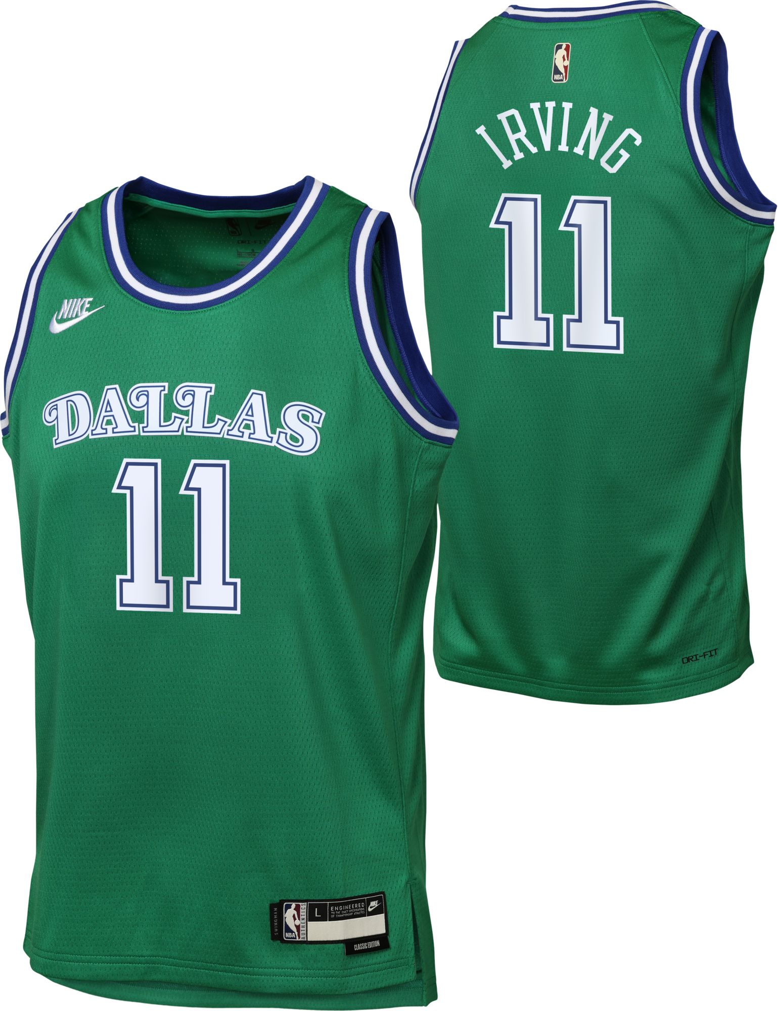 Nike Youth Dallas Mavericks Kyrie Irving #11 Green Swingman Hardwood Classics Jersey