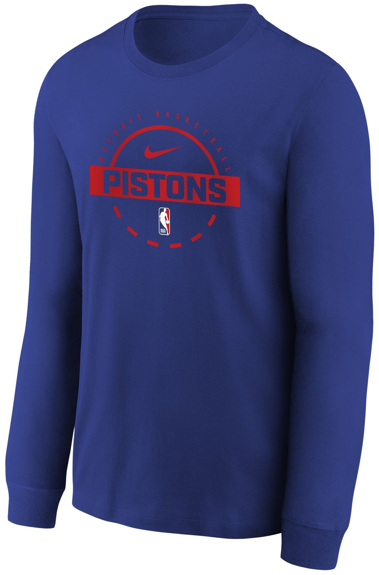 Nike Youth Detroit Pistons Blue On Court Practice Long Sleeve T-Shirt