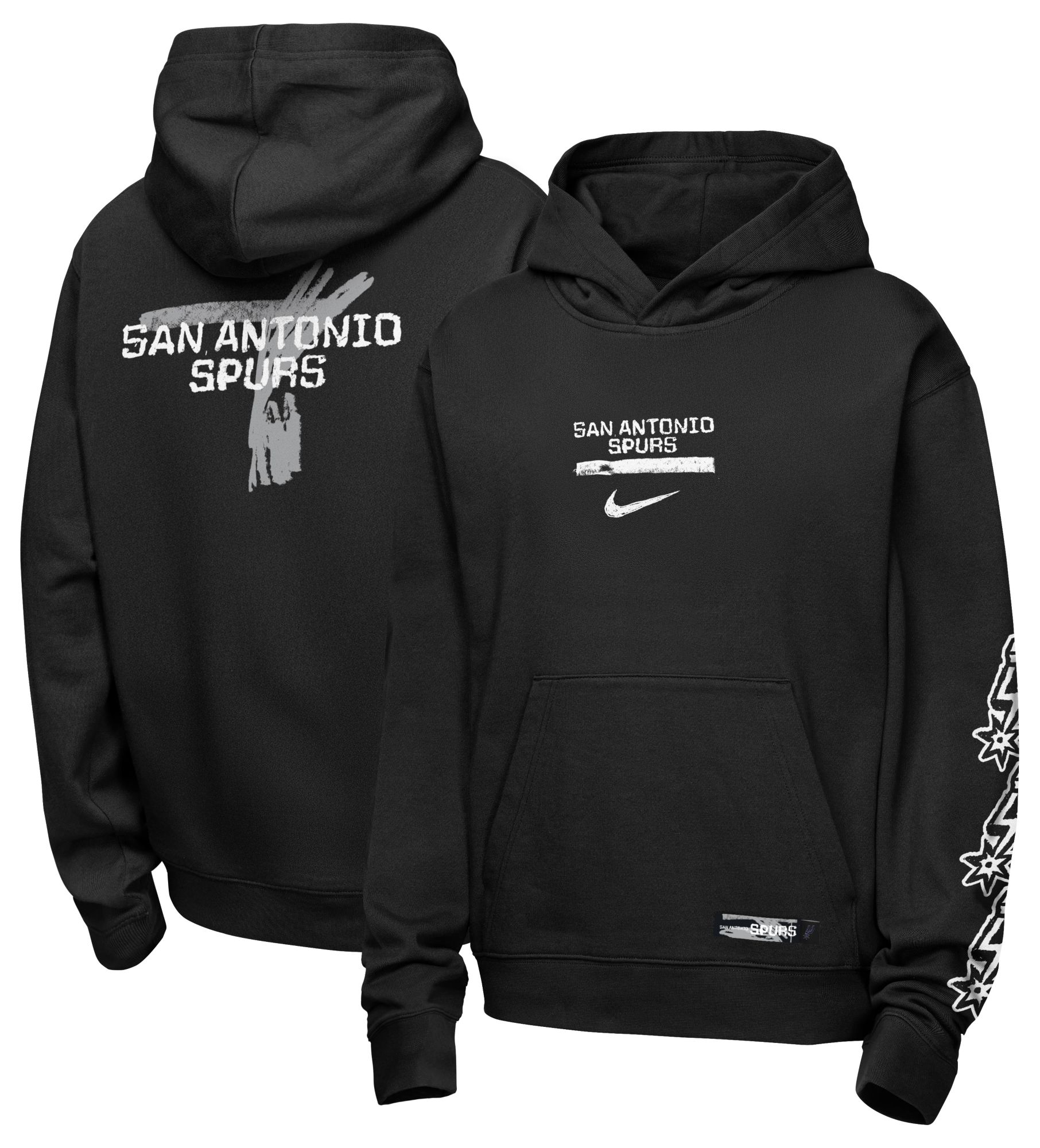 Nike Youth San Antonio Spurs Black Graphic Club Hoodie