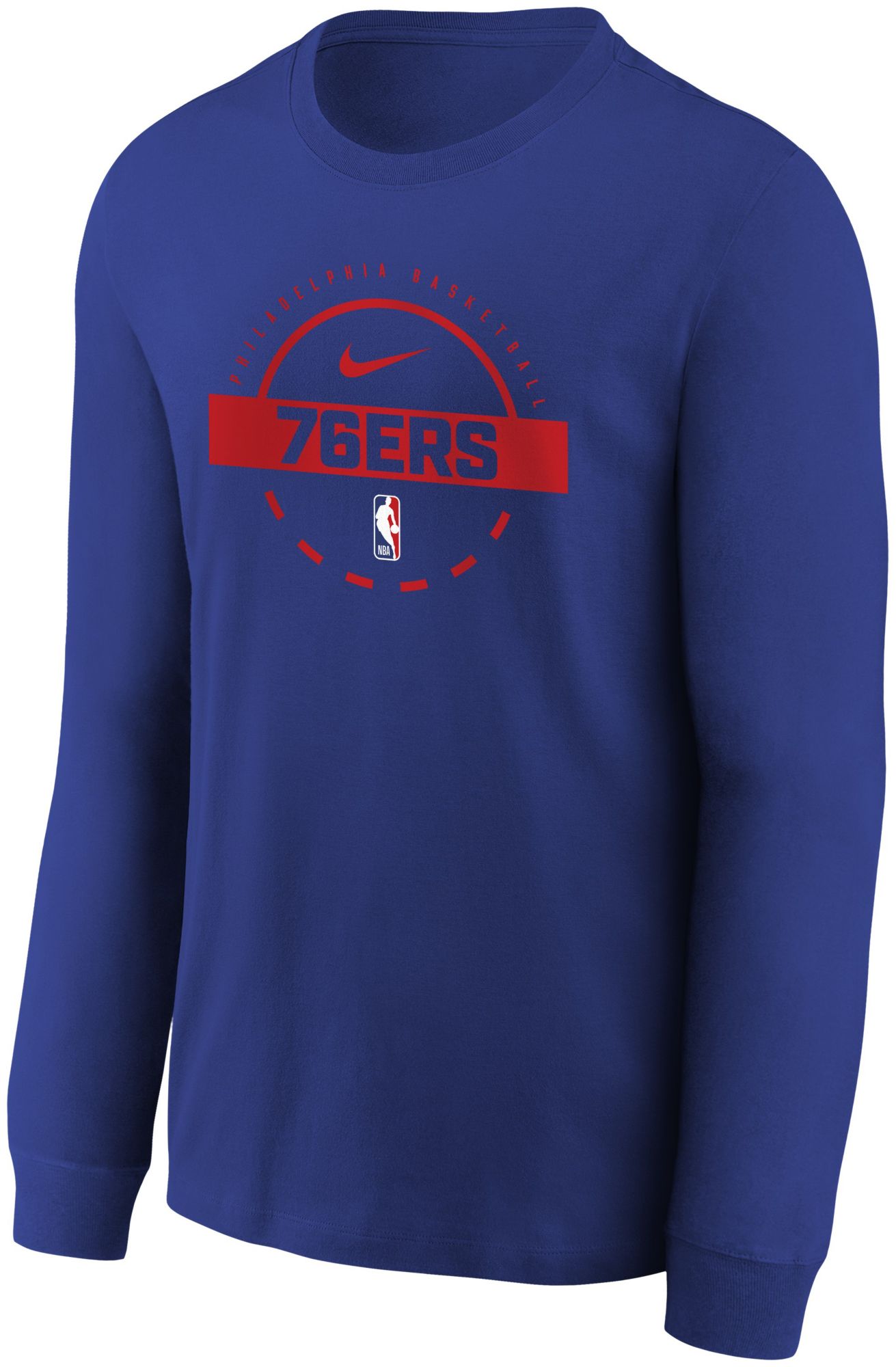 Nike Youth Philadelphia 76ers Blue On Court Practice Long Sleeve T-Shirt