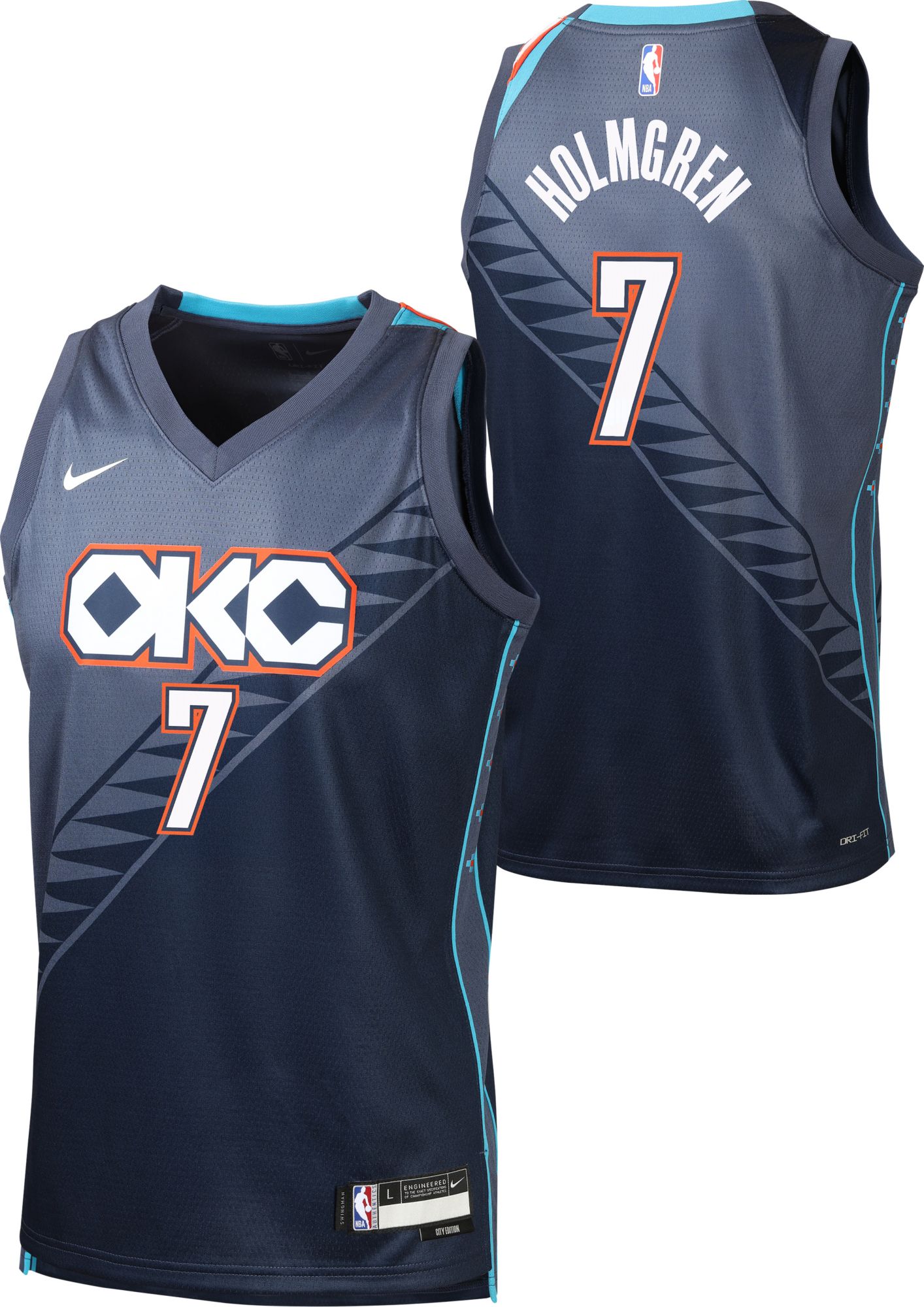 Nike Youth 2025-26 City Edition Oklahoma City Thunder Chet Holmgren #7 Swingman Jersey