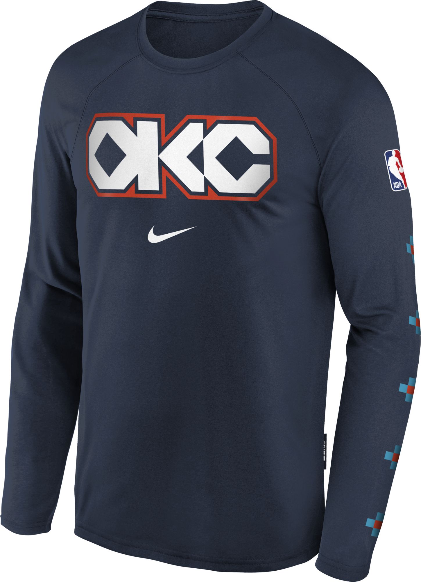 Nike Youth 2025-26 City Edition Oklahoma City Thunder On Court Pregame Long Sleeve Shirt