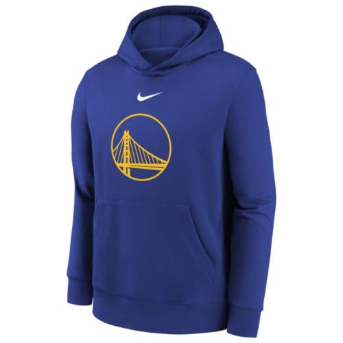 Nike Youth Golden State Warriors Blue Club Logo Fleece Pullover