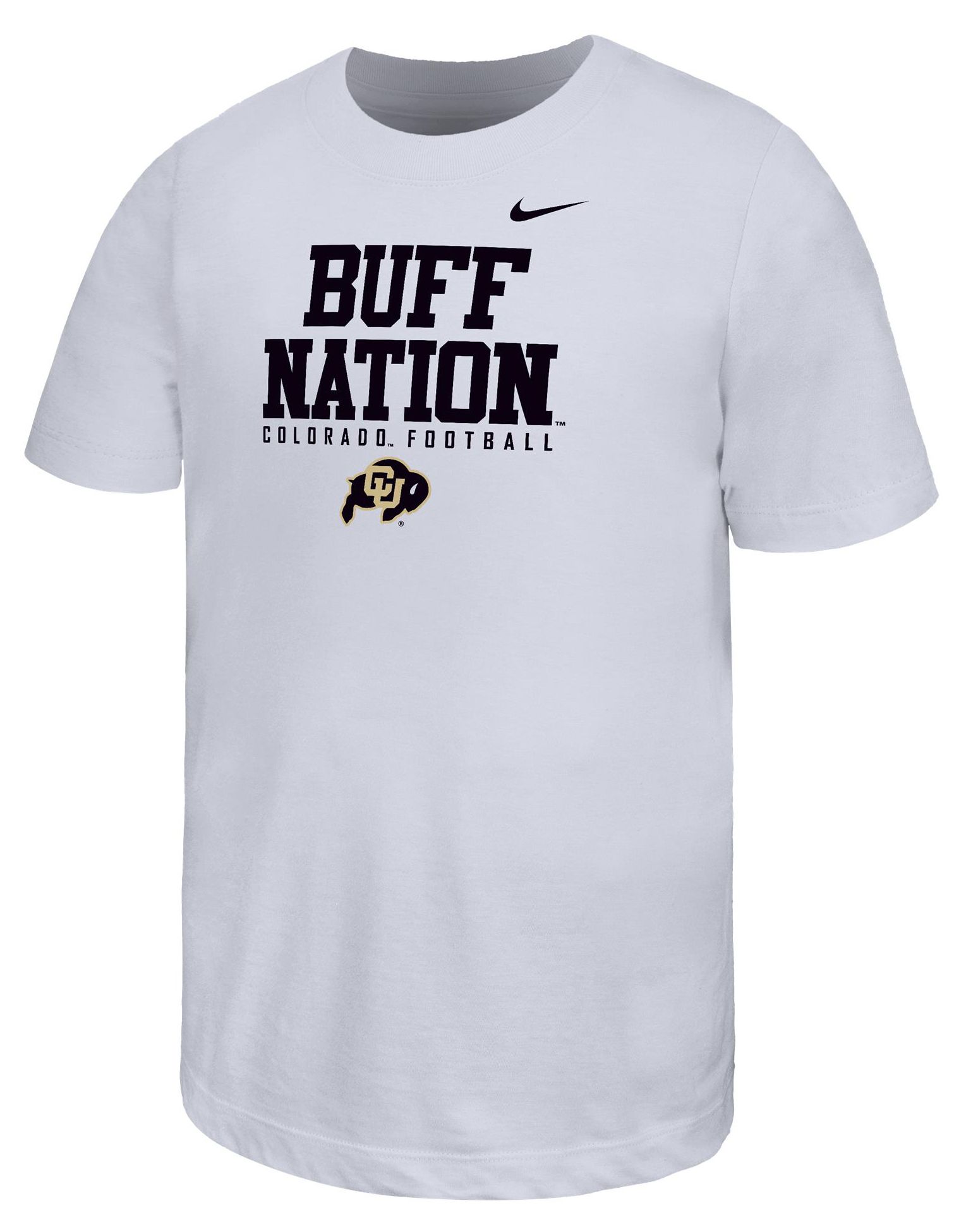 Nike Youth Colorado Buffaloes White Core Cotton Football Nation Short Sleeve T-Shirt