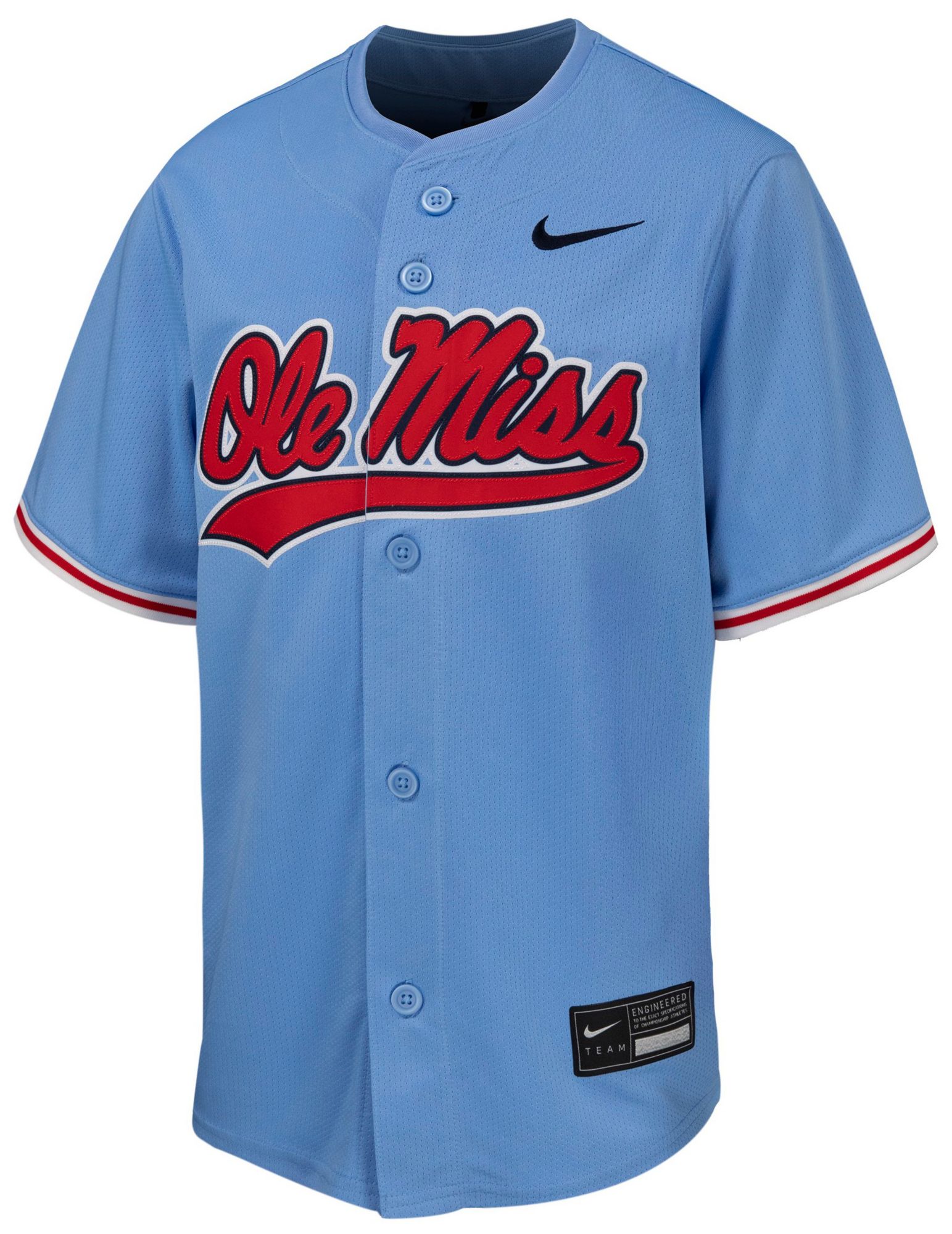 Nike Youth Ole Miss Rebels Light Blue Replica Baseball Jersey
