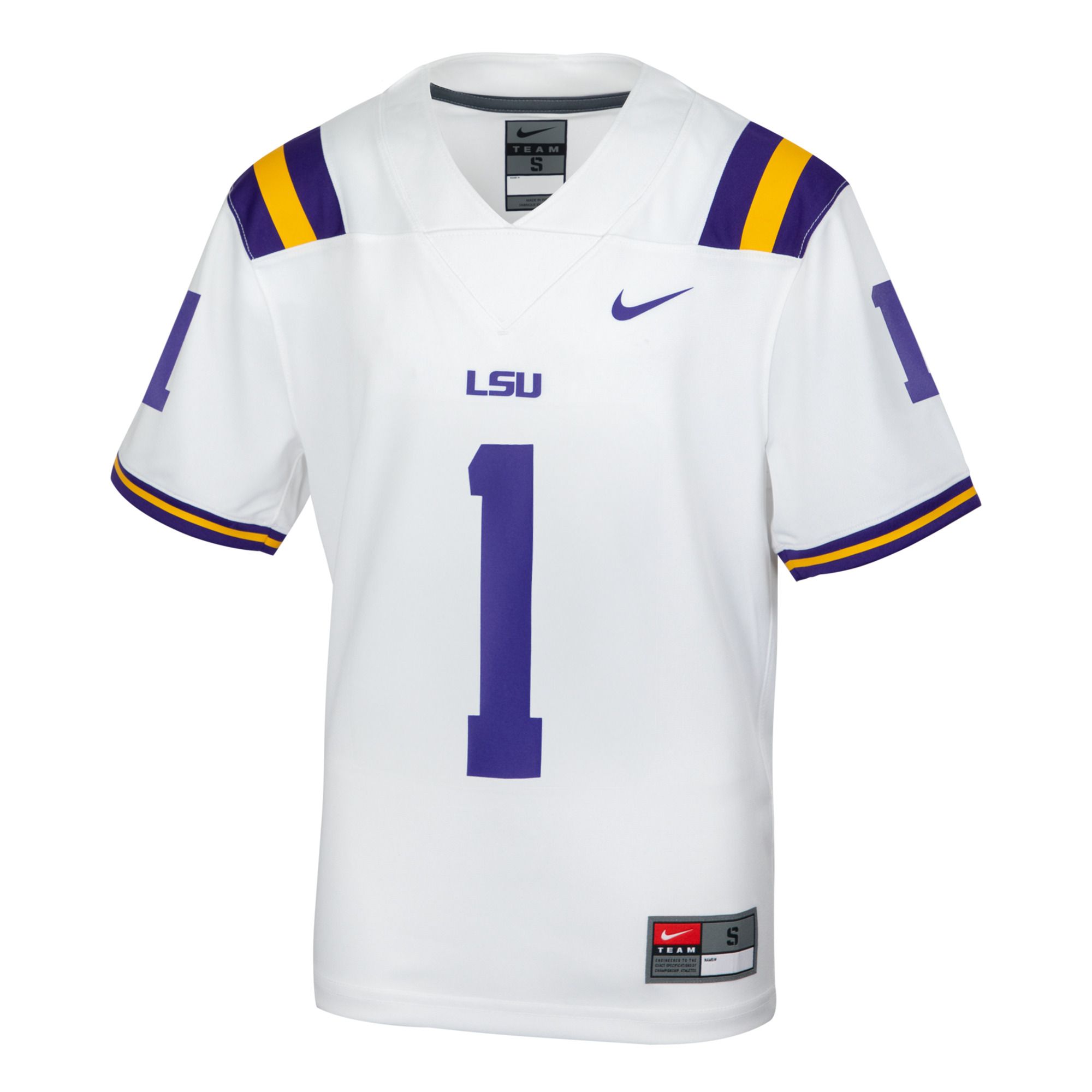 Nike Youth LSU Tigers White Replica Road Football Jersey