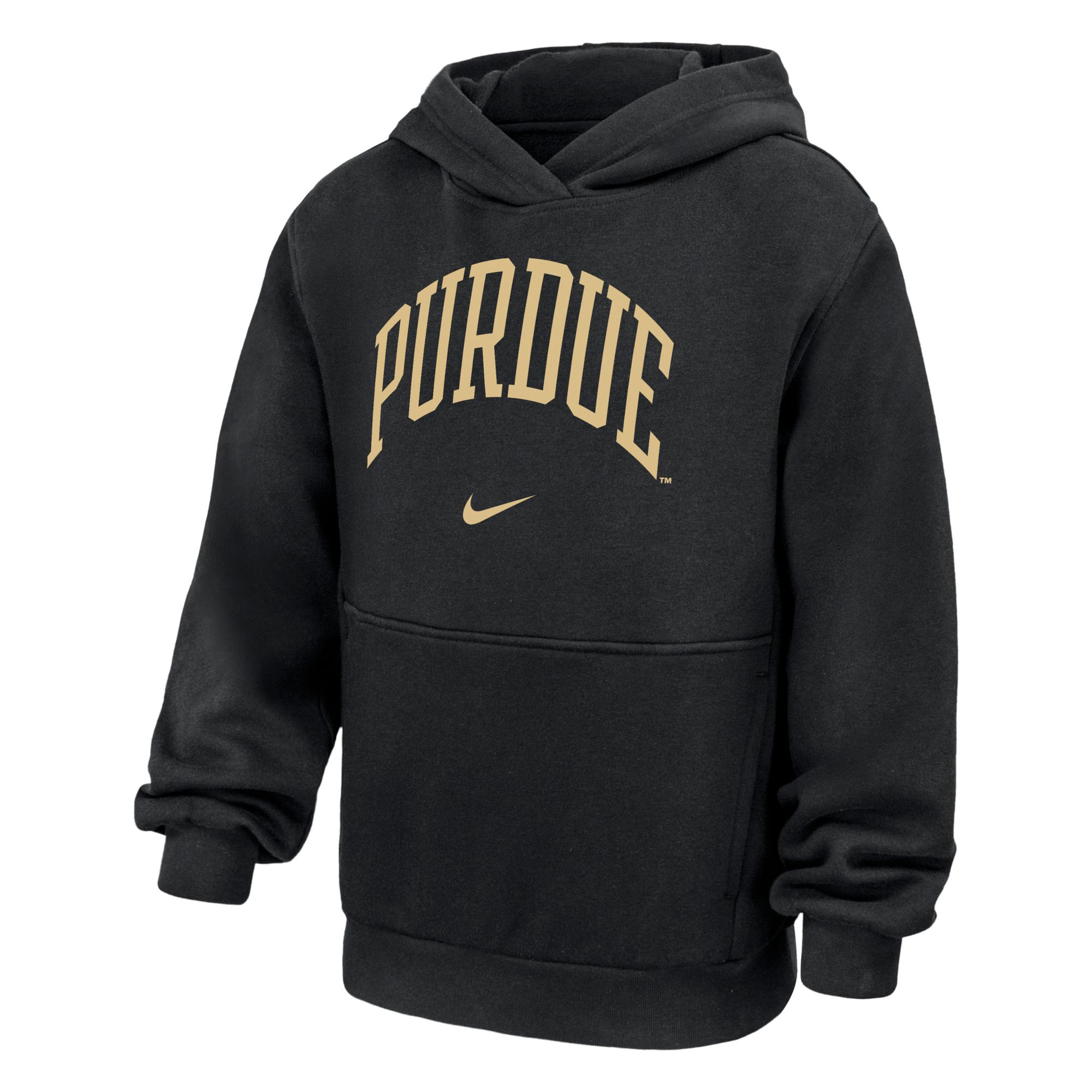 Nike Youth Purdue Boilermakers Black Club Fleece Pullover Hoodie