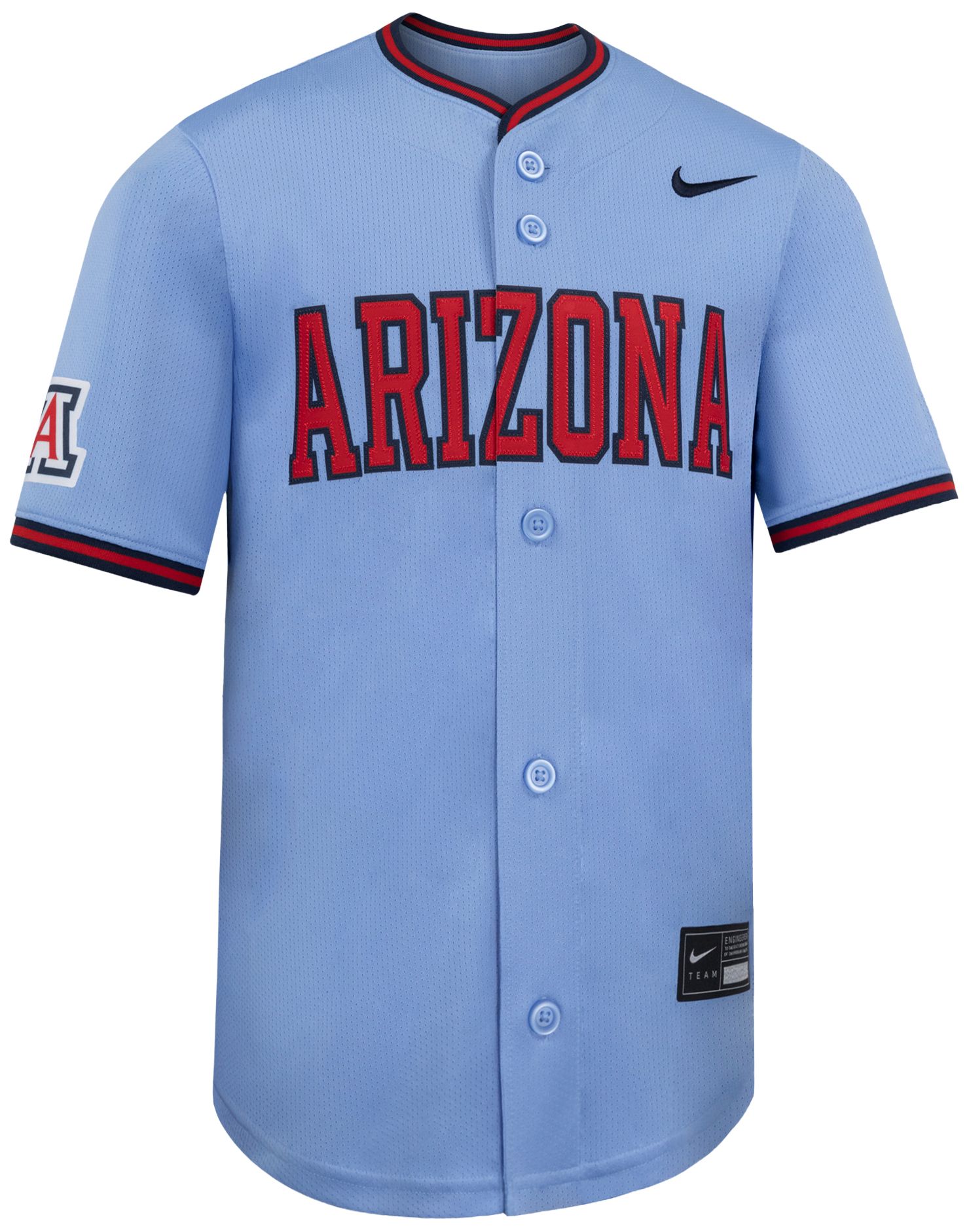 Nike Youth Arizona Wildcats Light Blue Full Button Replica Baseball Jersey