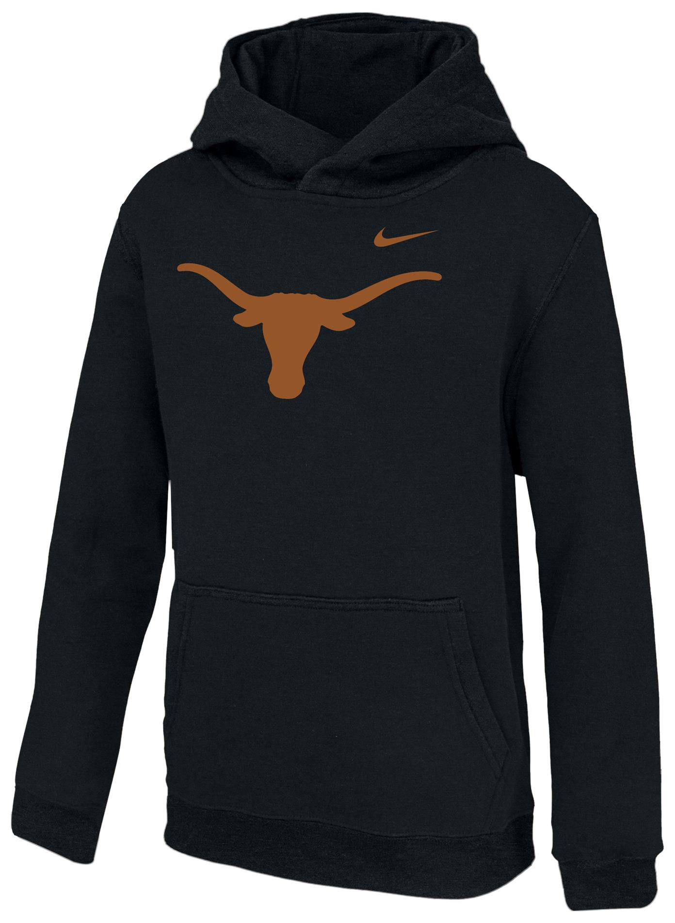 Nike Youth Texas Longhorns Black Club Fleece Pullover Hoodie