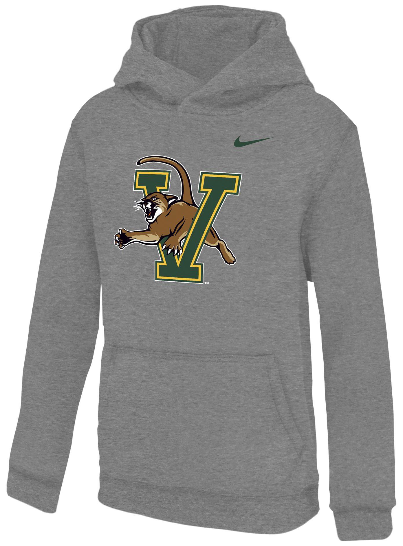 Nike Youth Vermont Catamounts Grey Club Fleece Pullover Hoodie