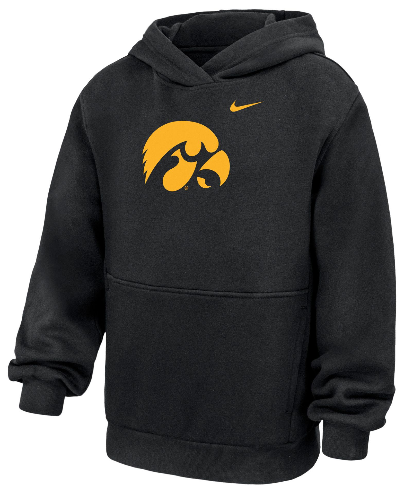 Nike Youth Iowa Hawkeyes Black Club Fleece Pullover Hoodie
