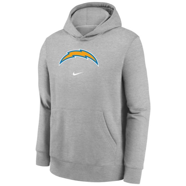 Nike Youth Los Angeles Chargers Grey Club Logo Pullover Hoodie