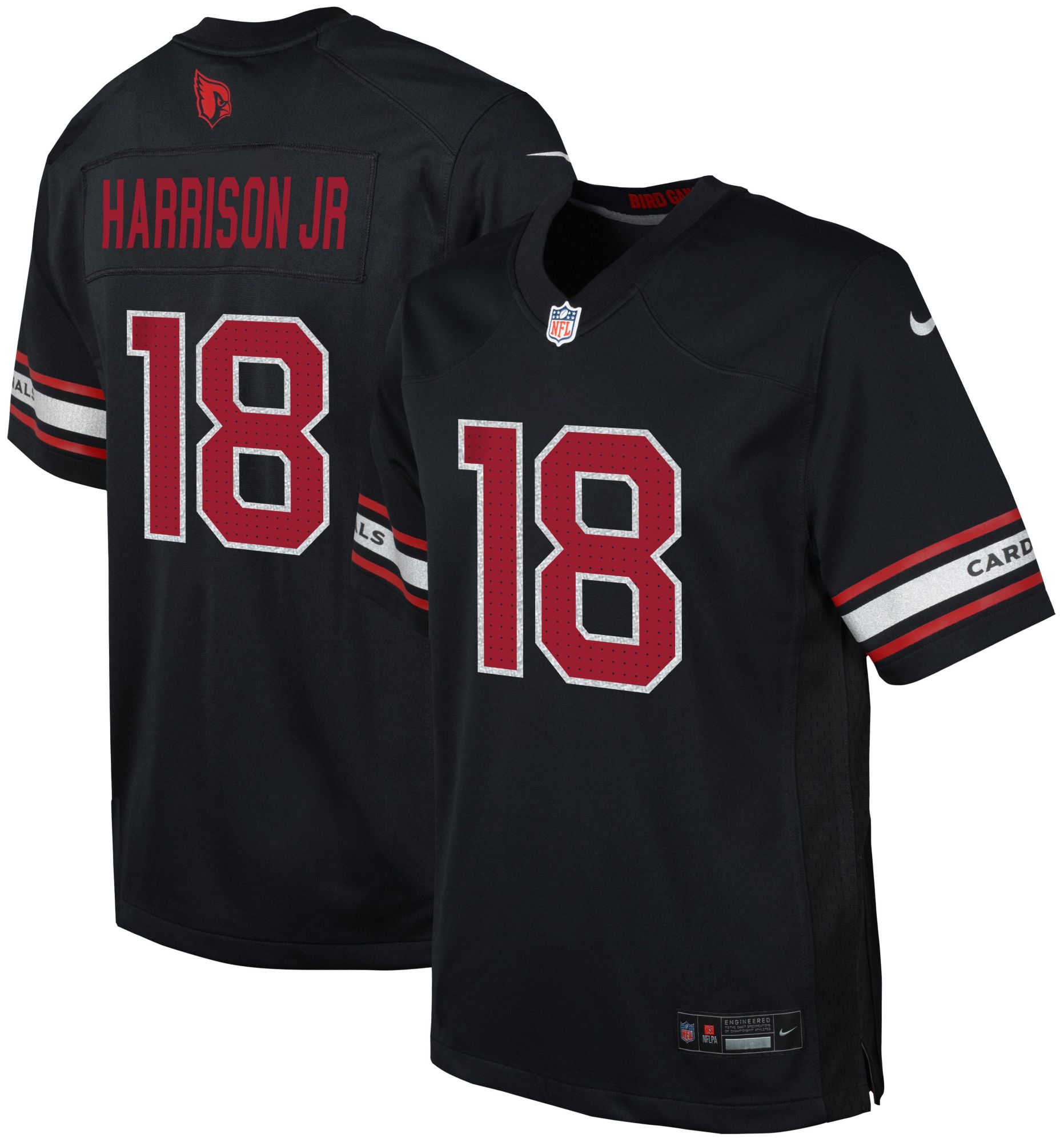 Nike Youth Arizona Cardinals Marvin Harrison Jr. #18 Black Alternate Game Jersey