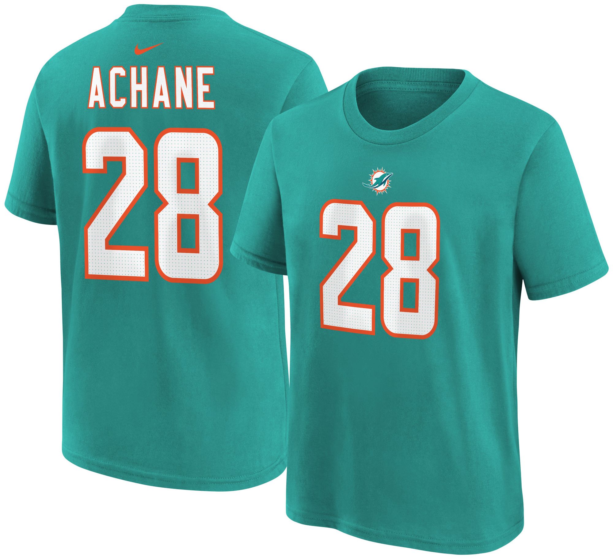 Nike Youth Miami Dolphins DeVon Achane #28 Turbo Green Short Sleeve T-Shirt