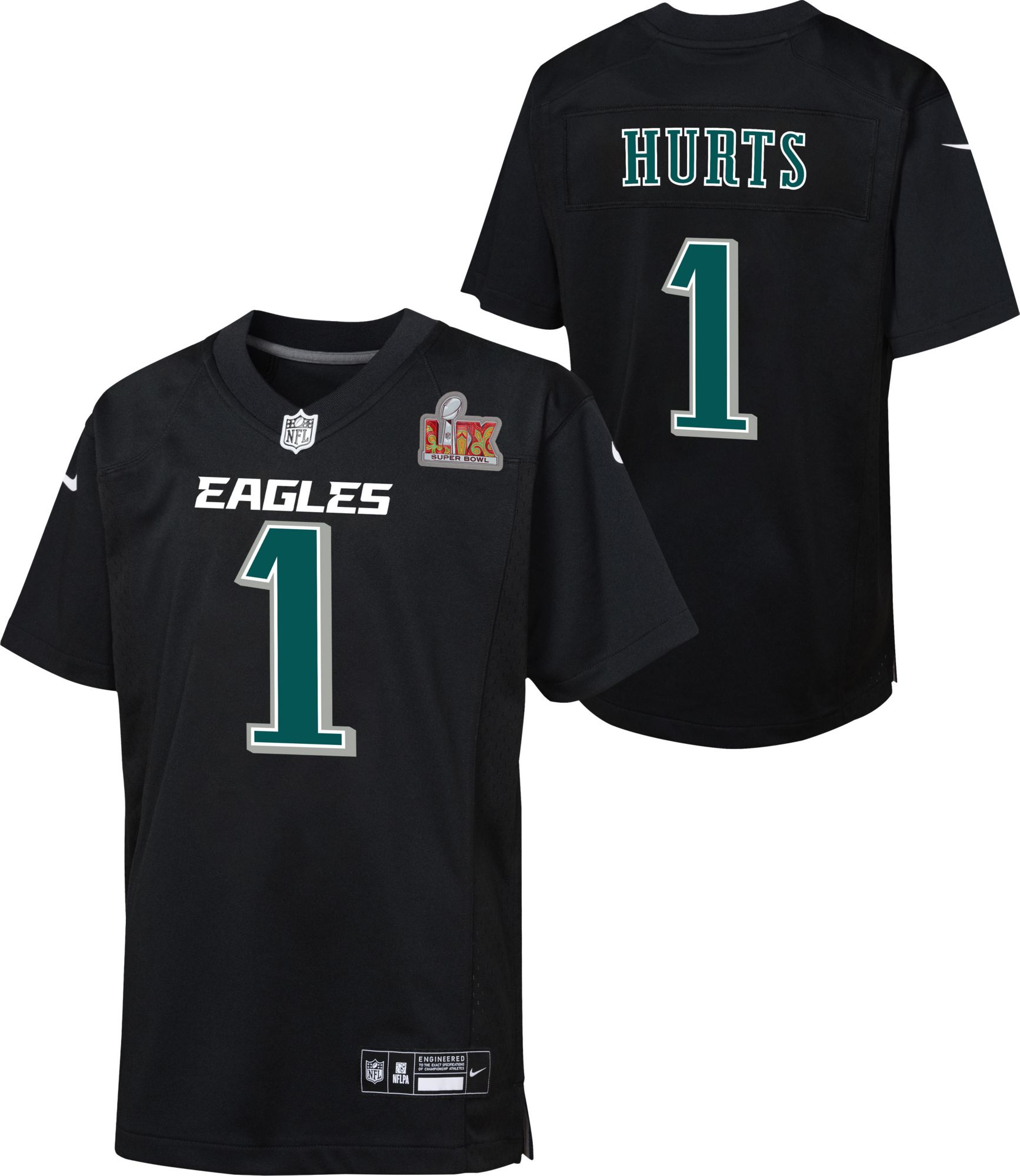 Nike Youth 2024-25 Super Bowl LIX Philadelphia Eagles Jalen Hurts #1 Game Jersey