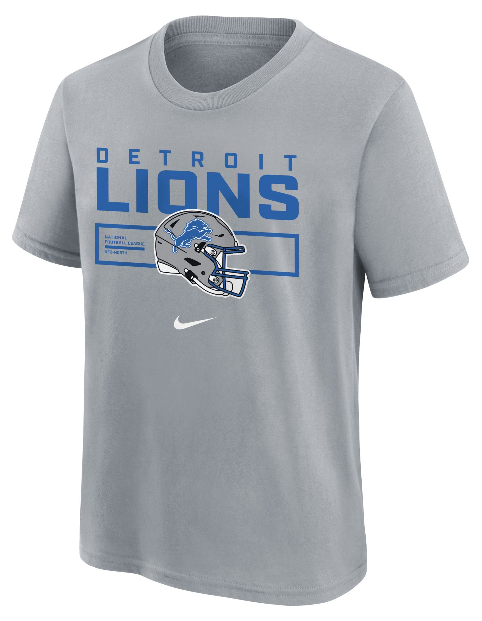 Nike Youth Detroit Lions Wolf Gray Helmet Essential T-Shirt