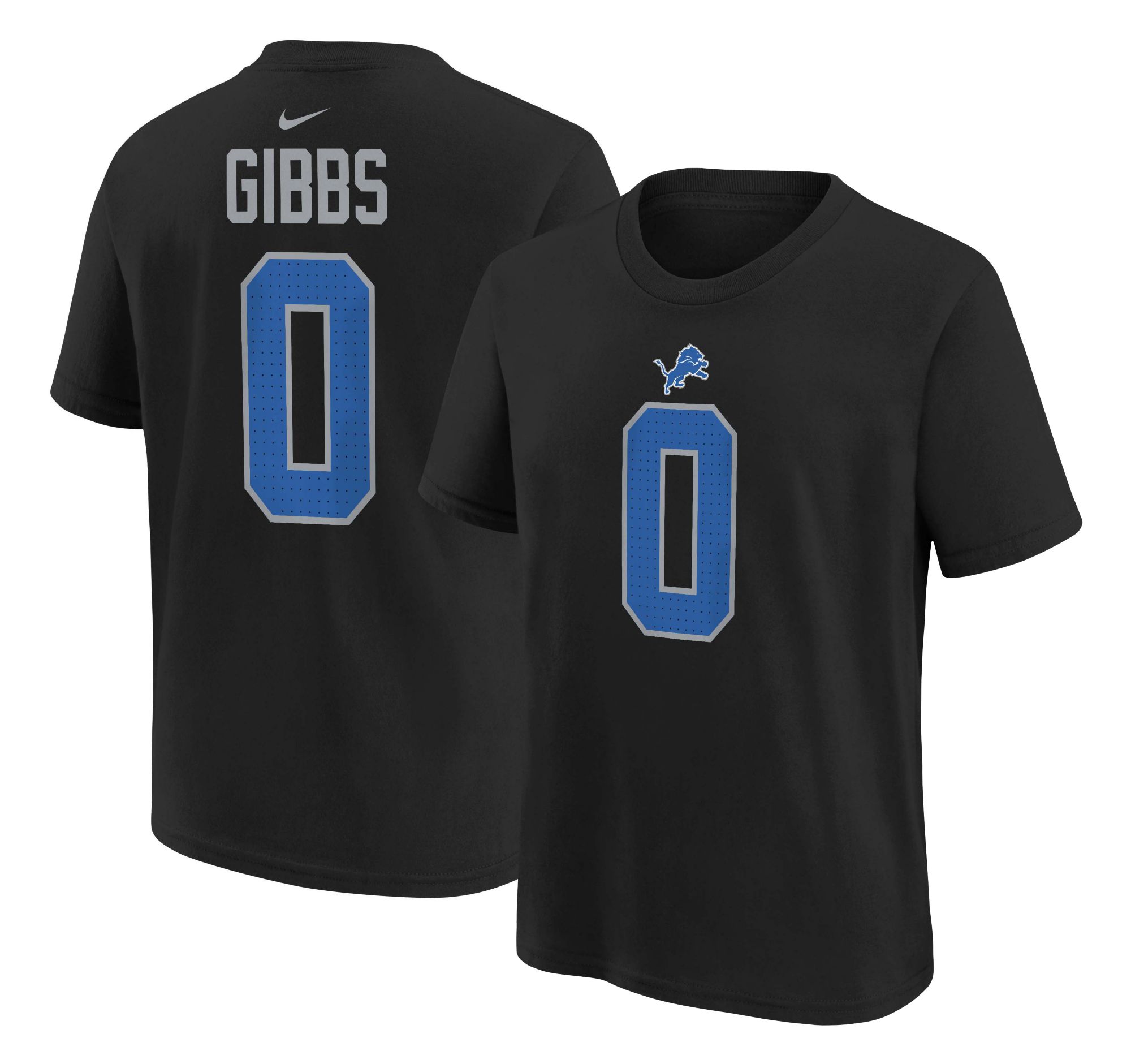 Nike Youth Detroit Lions Jahmyr Gibbs #0 Black Short Sleeve T-Shirt